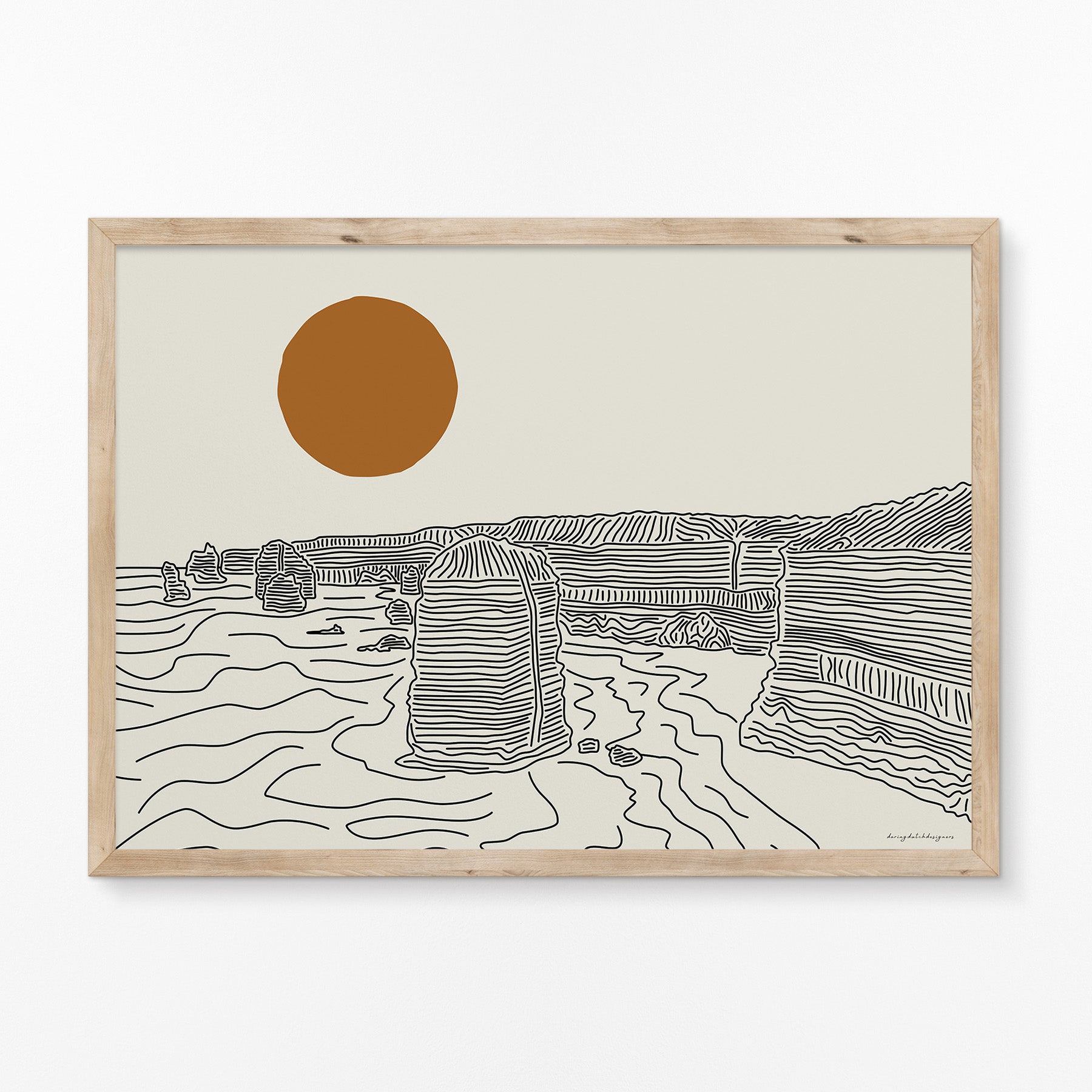 Minimalist Horizontal Poster: Line Art of Australia&