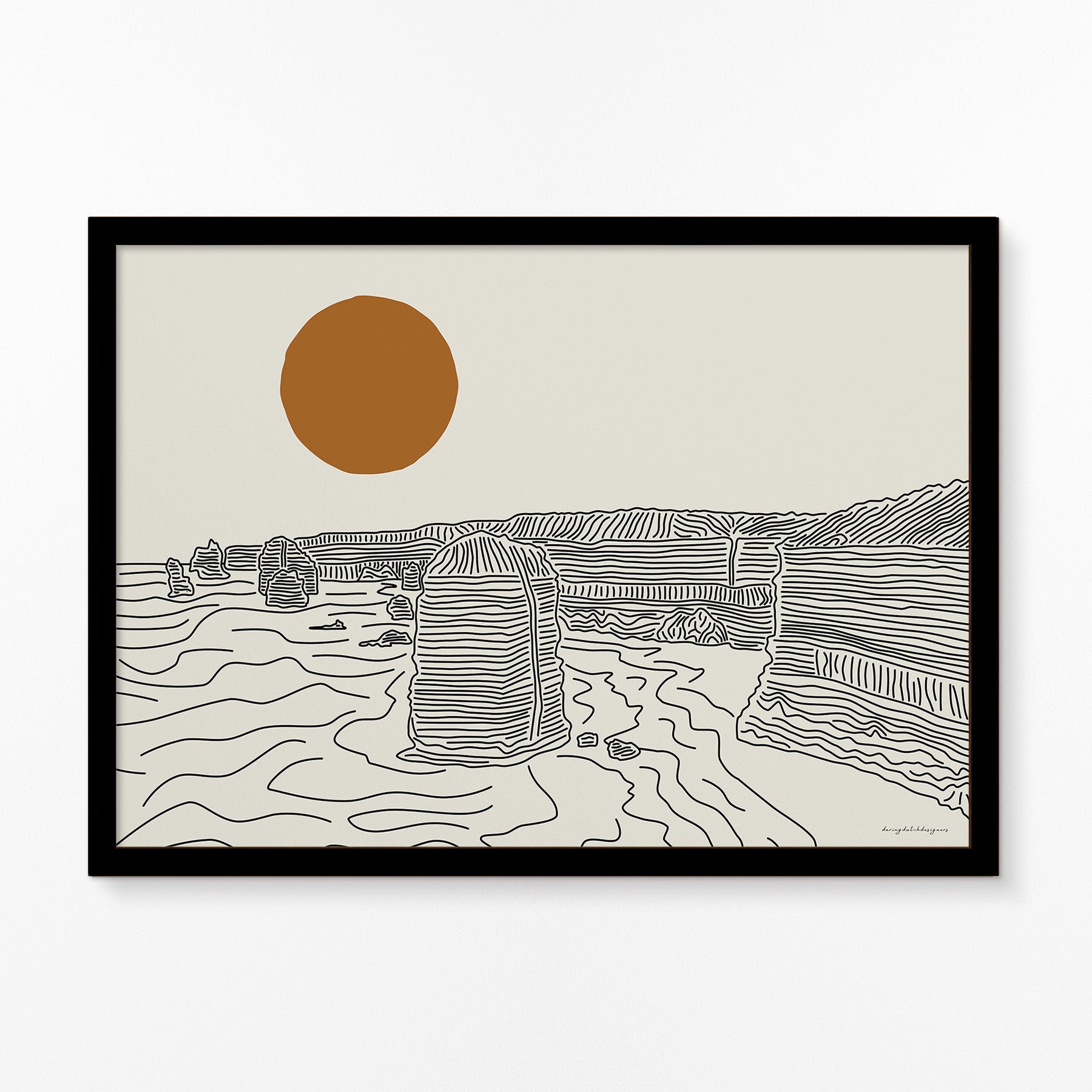 Minimalist Horizontal Poster: Line Art of Australia&