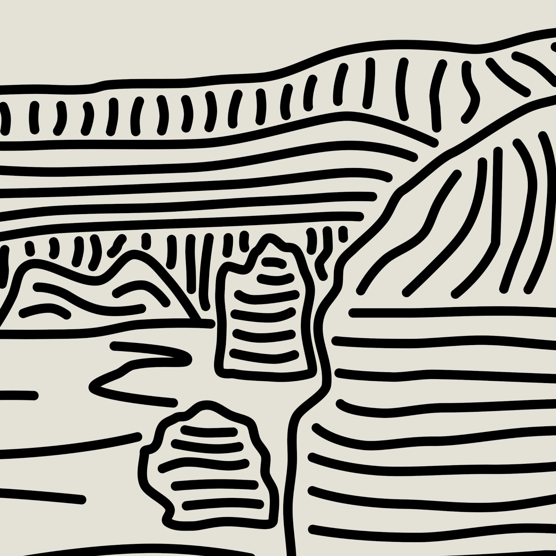 The Twelve Apostles, Australia: Triptych Line Art Poster