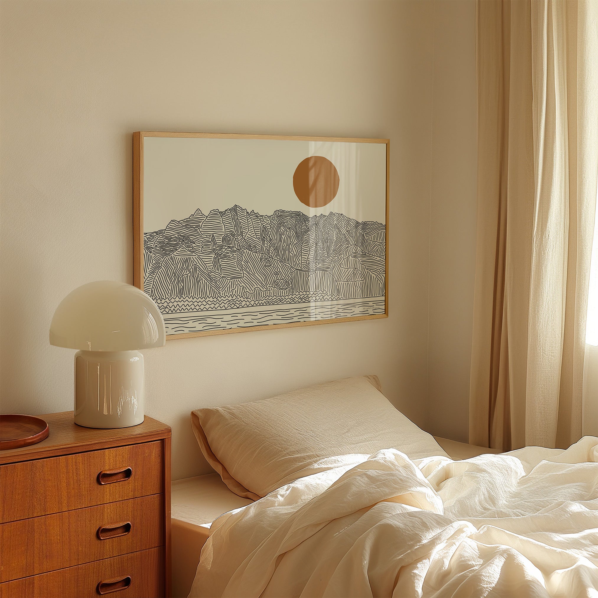 Kauai Hawaii Horizontal Line Art Poster