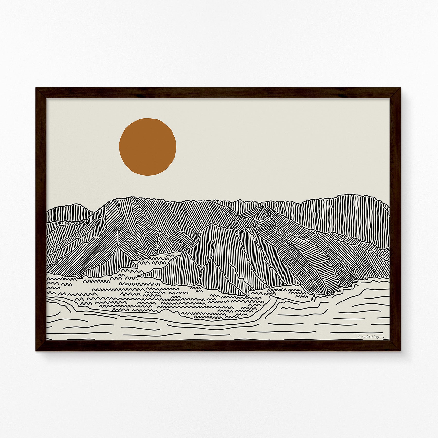 Horizontal Poster – Oahu Hawaii Line Art