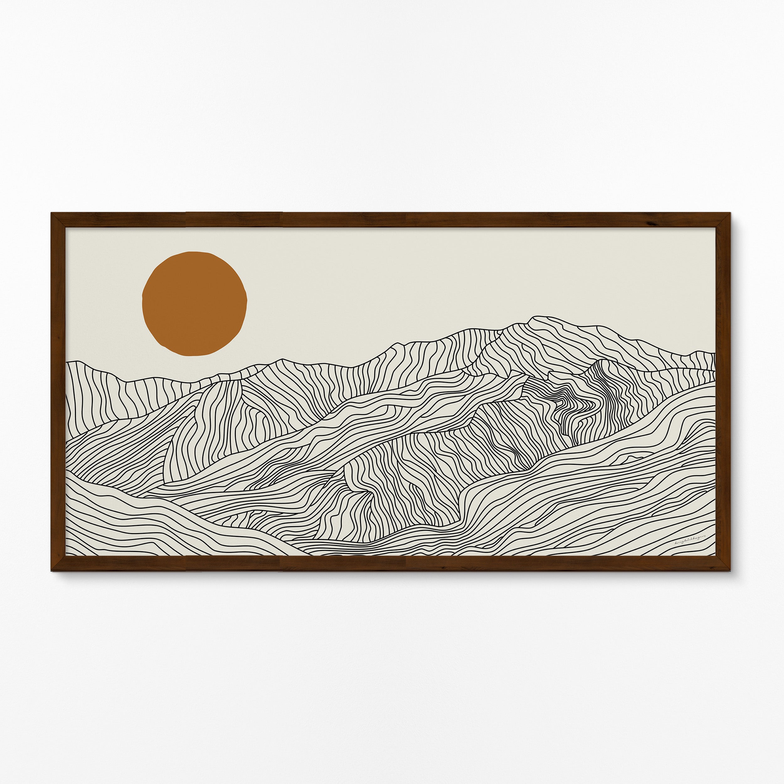 A Dream Journey to Japan: Line Art Japanese Alps Panorama Poster