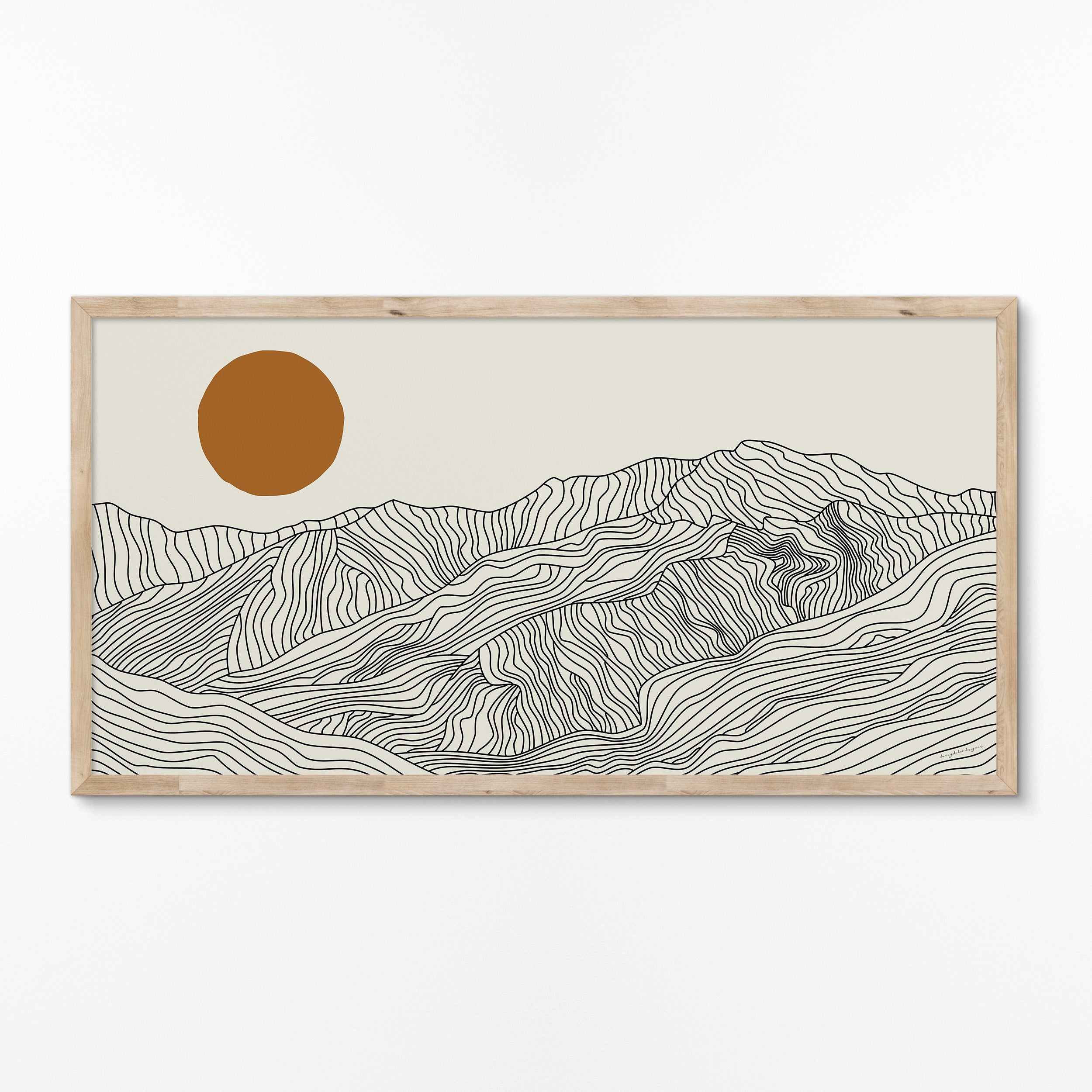 A Dream Journey to Japan: Line Art Japanese Alps Panorama Poster