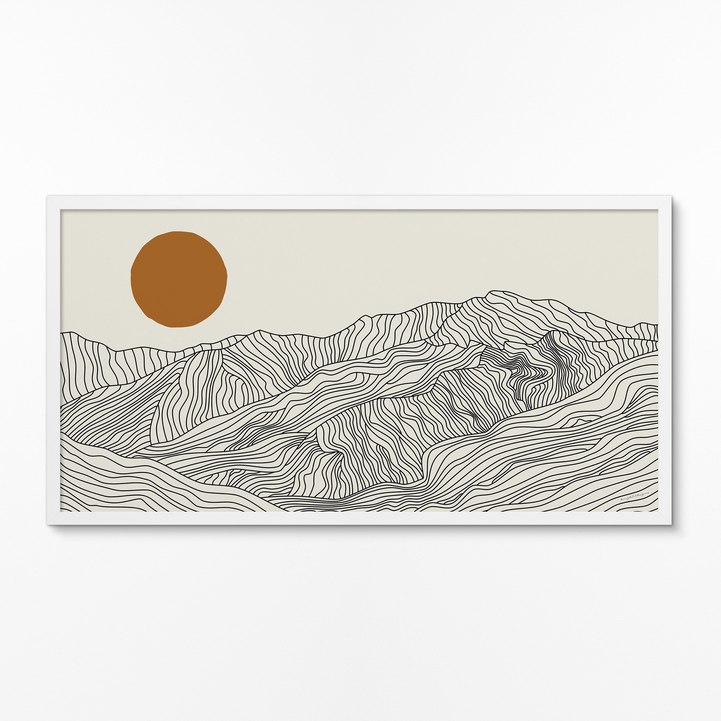 A Dream Journey to Japan: Line Art Japanese Alps Panorama Poster