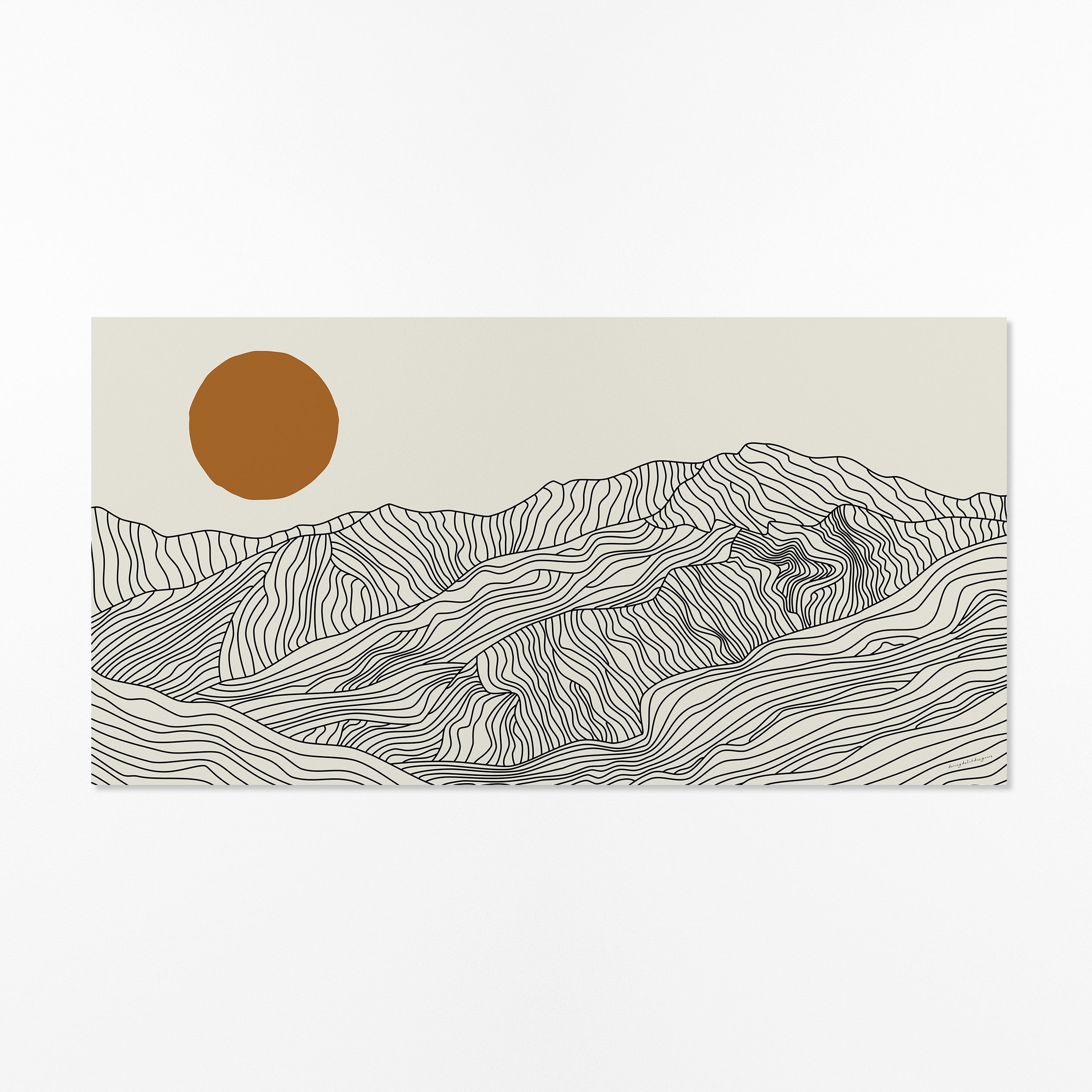 A Dream Journey to Japan: Line Art Japanese Alps Panorama Poster
