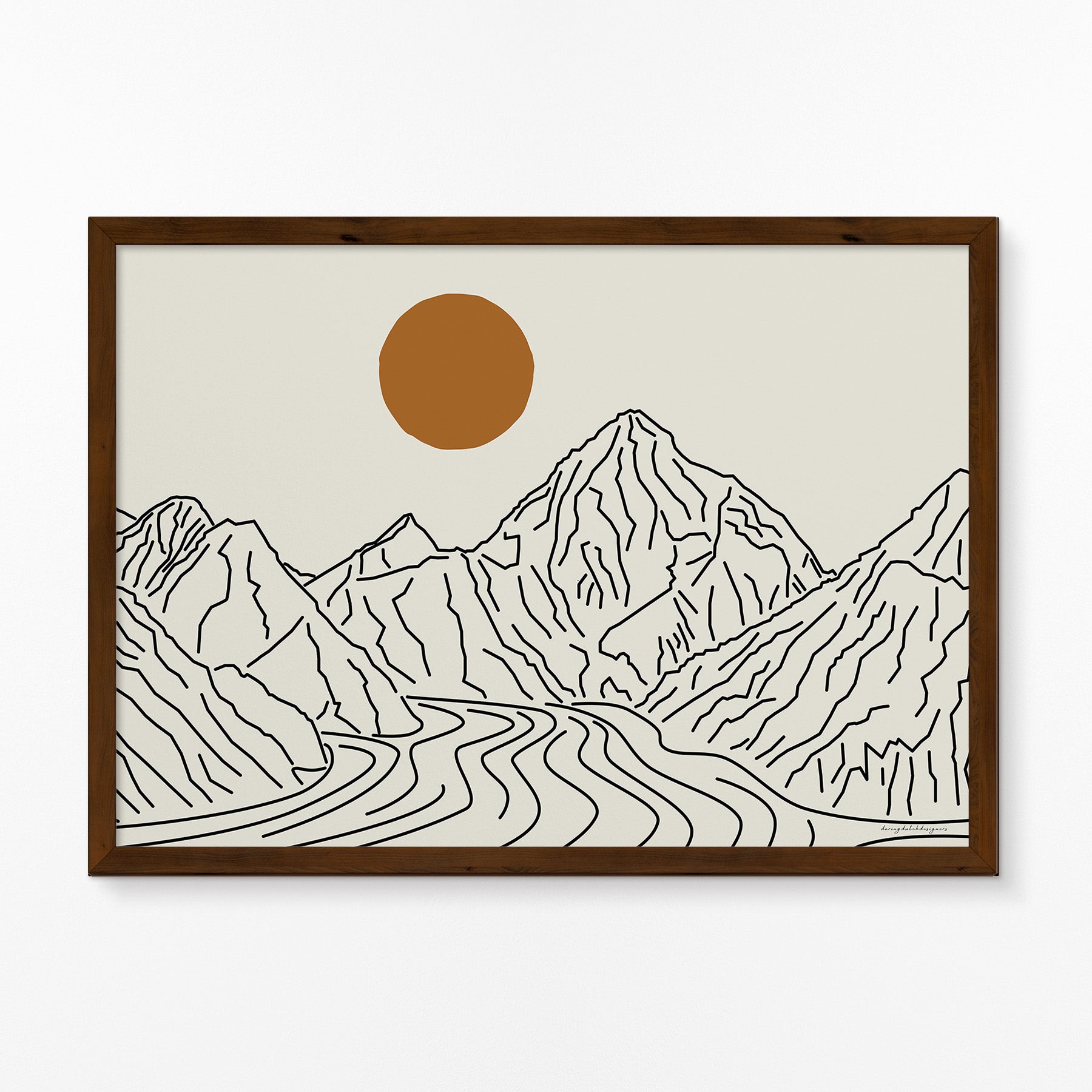 The Ultimate Peak: K2 Horizontal Line Art Poster