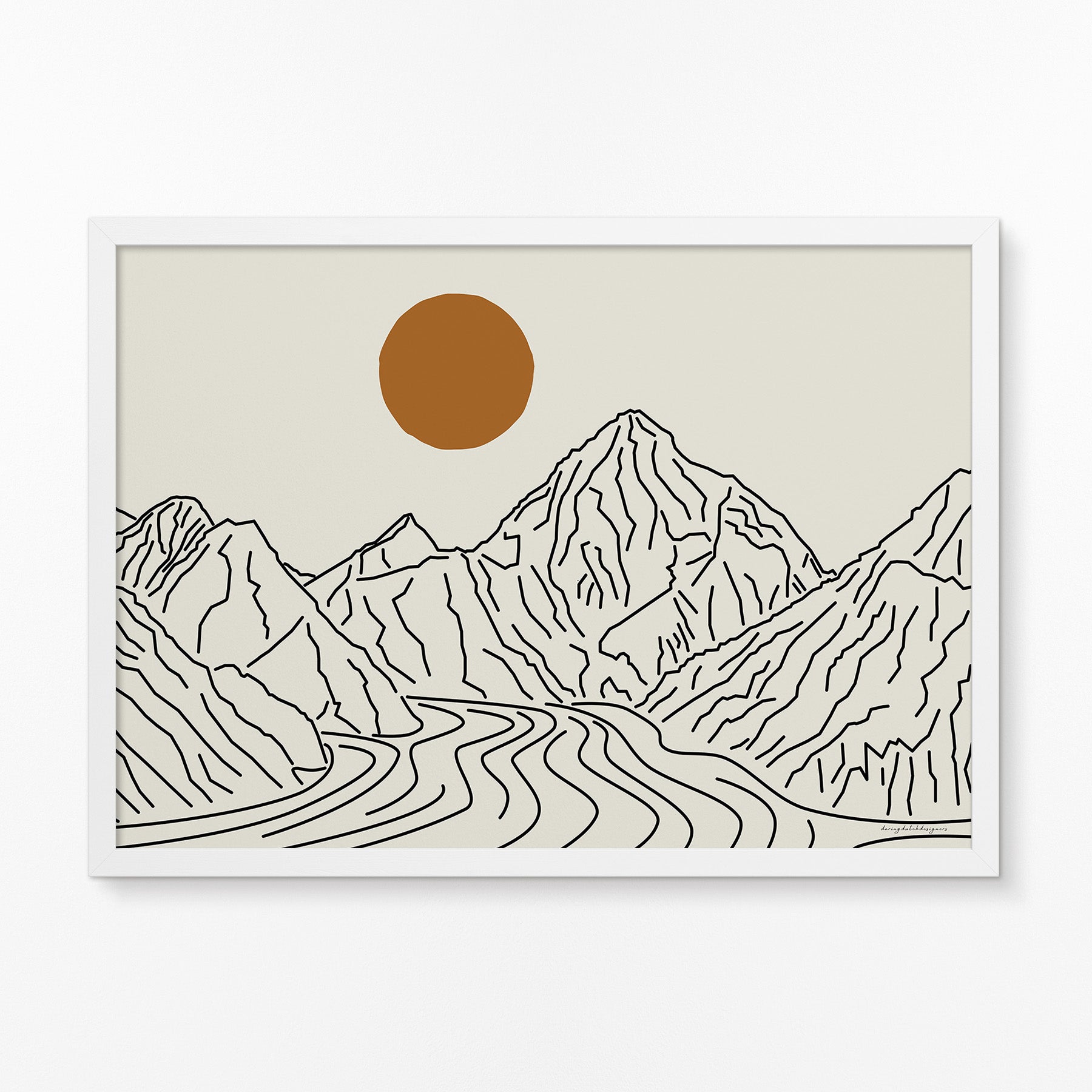 The Ultimate Peak: K2 Horizontal Line Art Poster