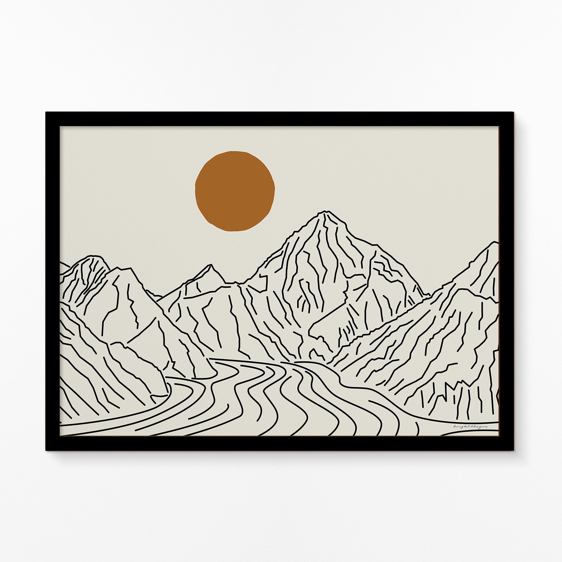 The Ultimate Peak: K2 Horizontal Line Art Poster