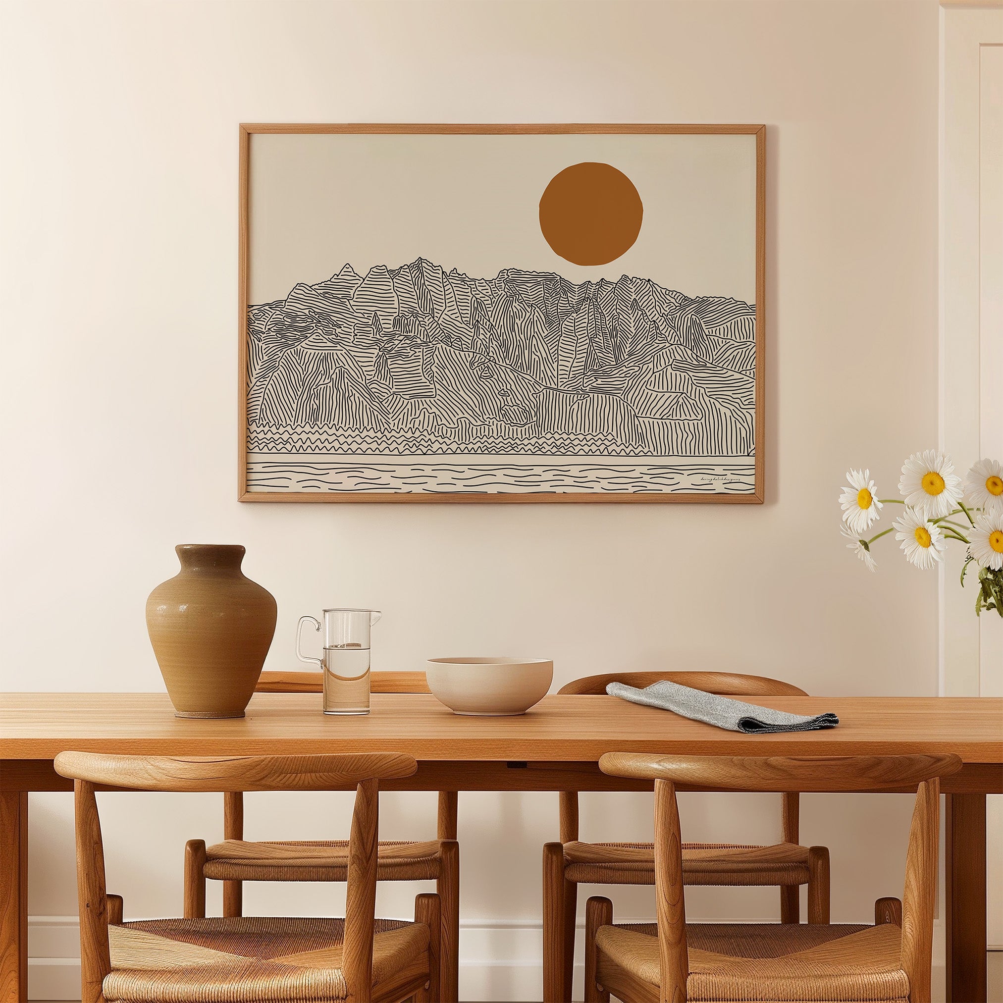 Kauai Hawaii Horizontal Line Art Poster