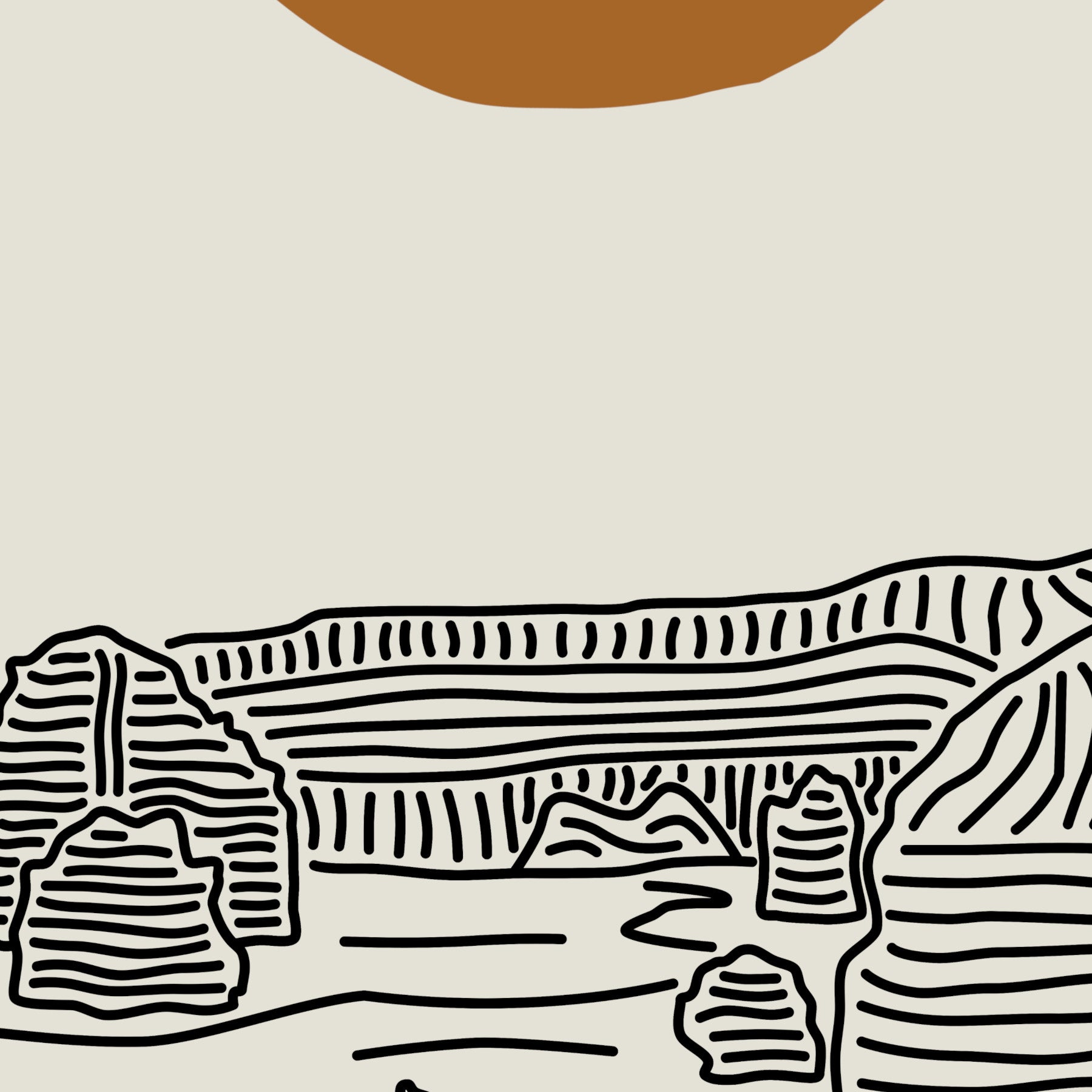 Minimalist Horizontal Poster: Line Art of Australia&