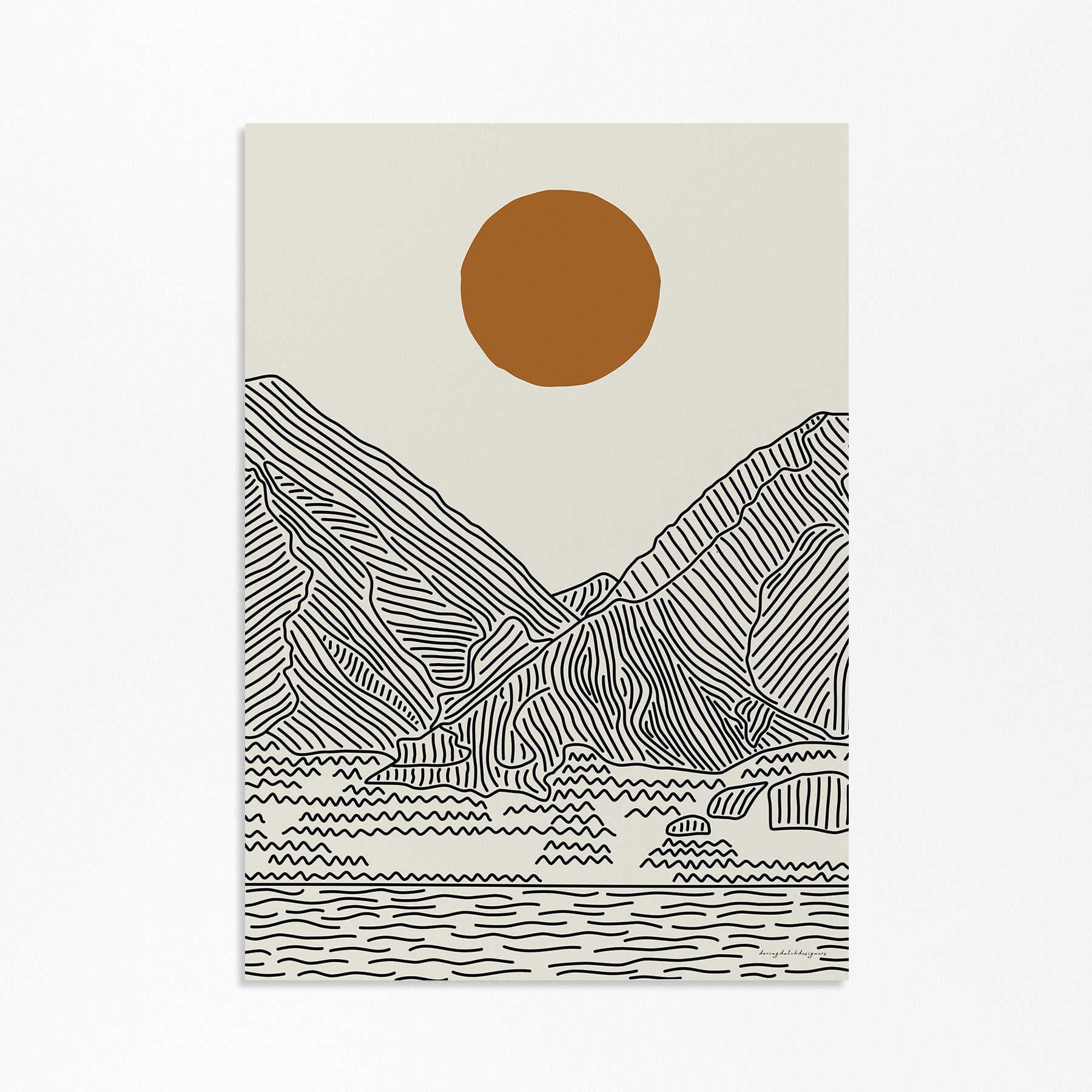 Line Art Poster Maui, Hawaii – Tropical Serenity