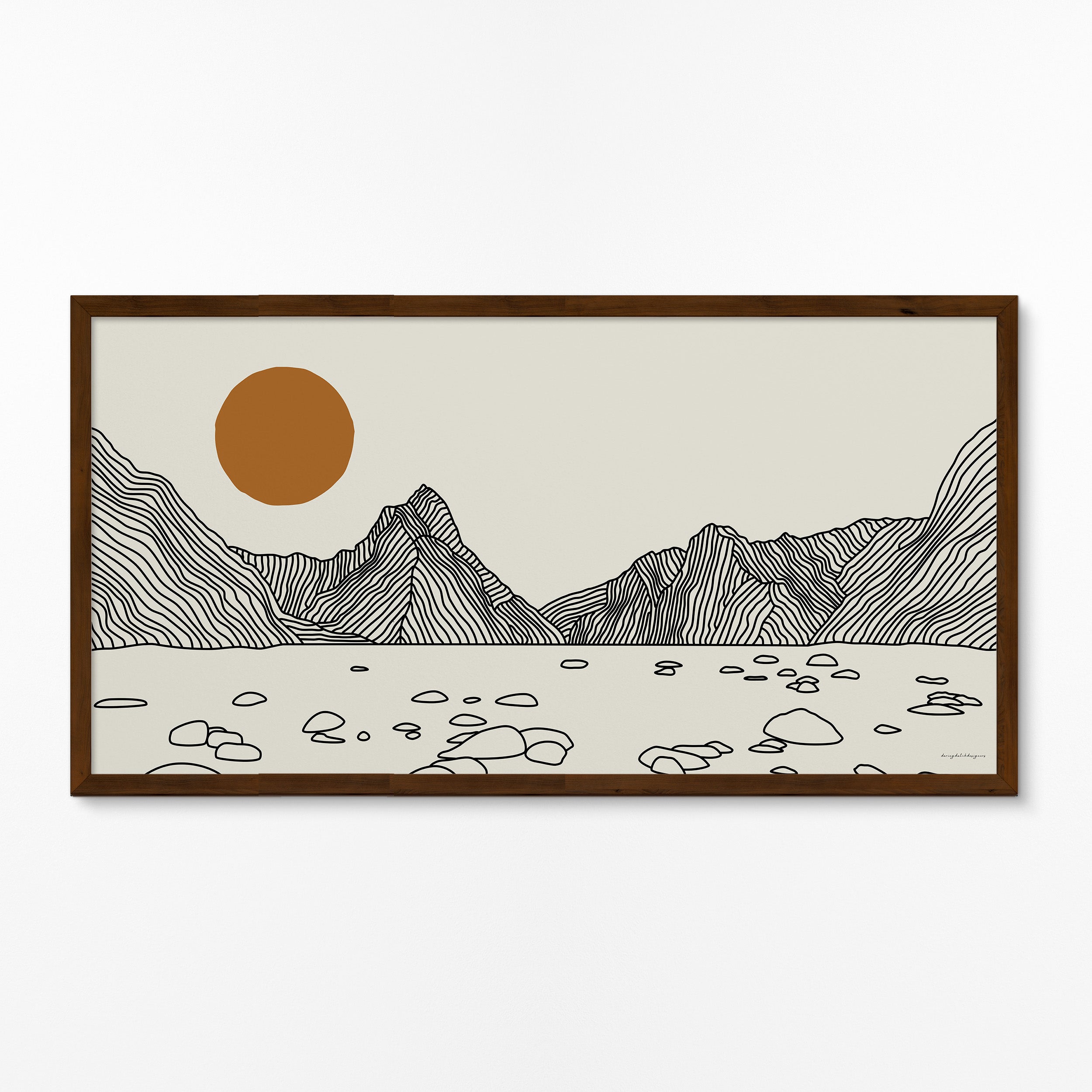 Escape to New Zealand: Milford Sound Panaroma Line Art Poster