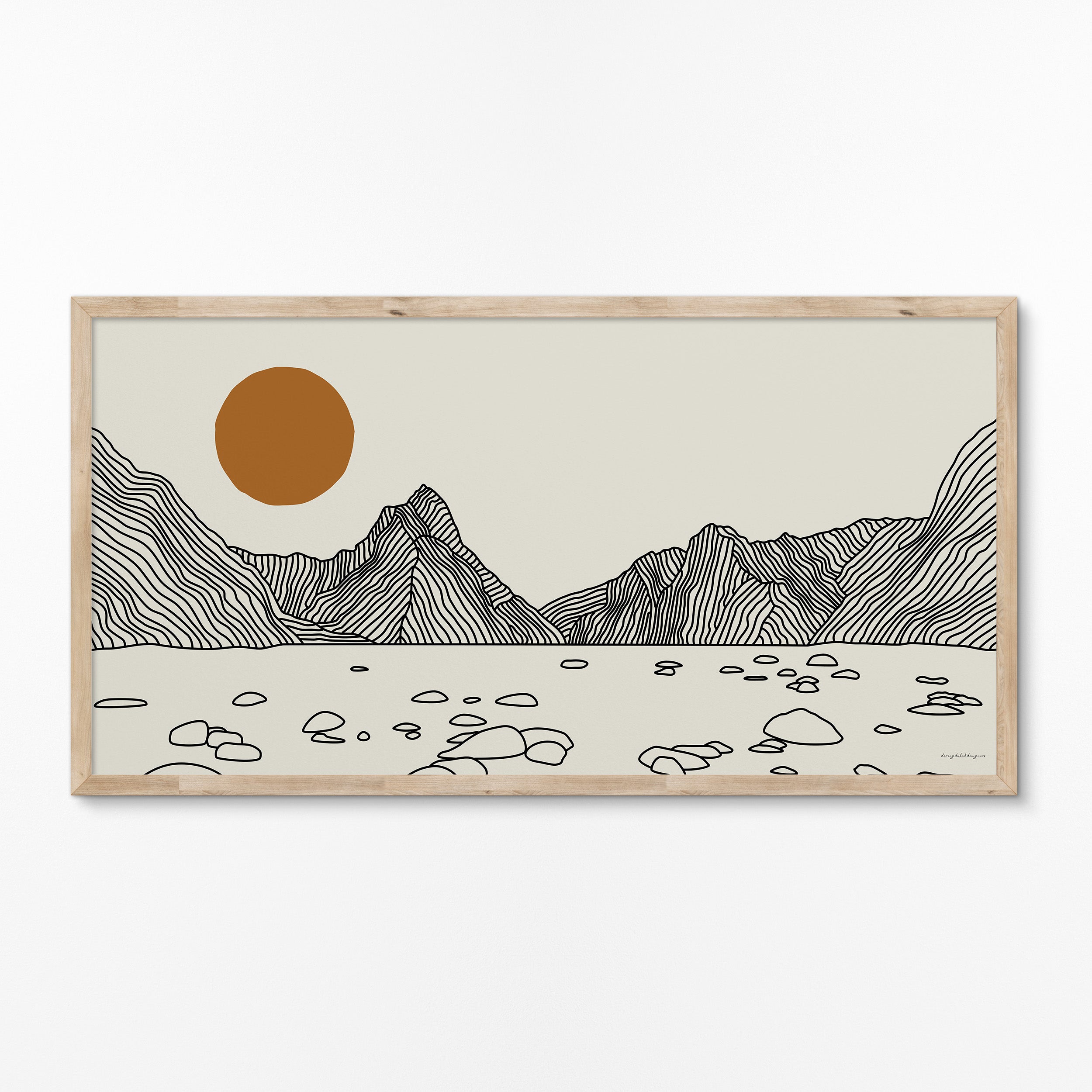 Escape to New Zealand: Milford Sound Panaroma Line Art Poster