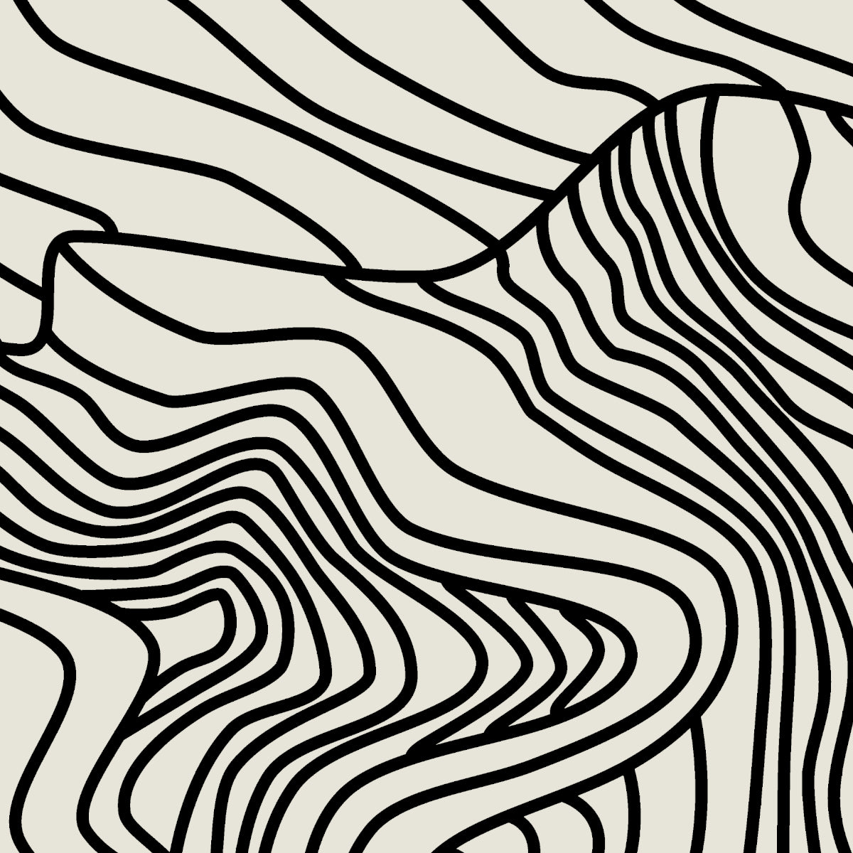 Droomreis naar Japan: Lijntekening Japanse Alpen Panorama Poster