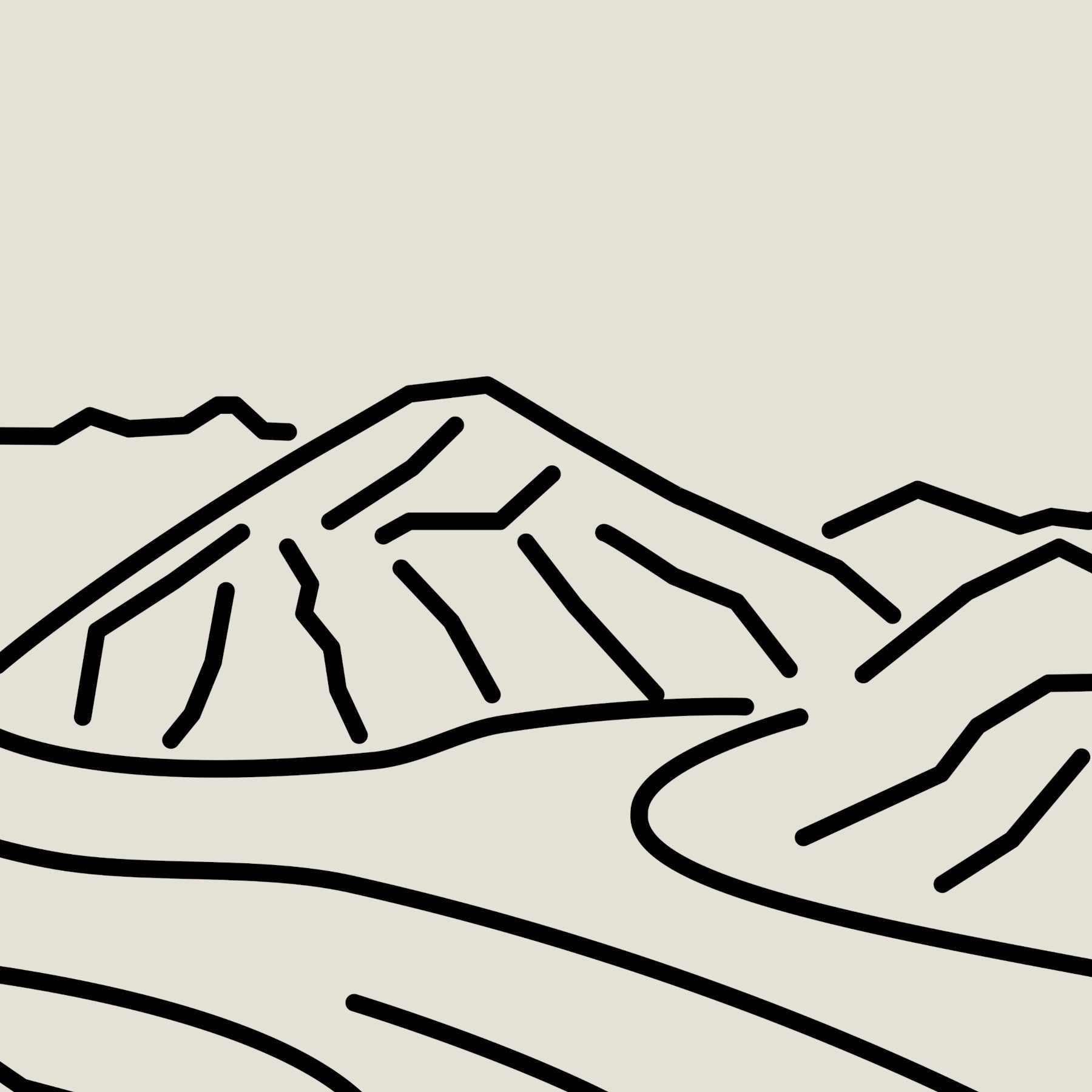 Mount Logan Glacier Line Art Poster: The Heart of the Wilderness