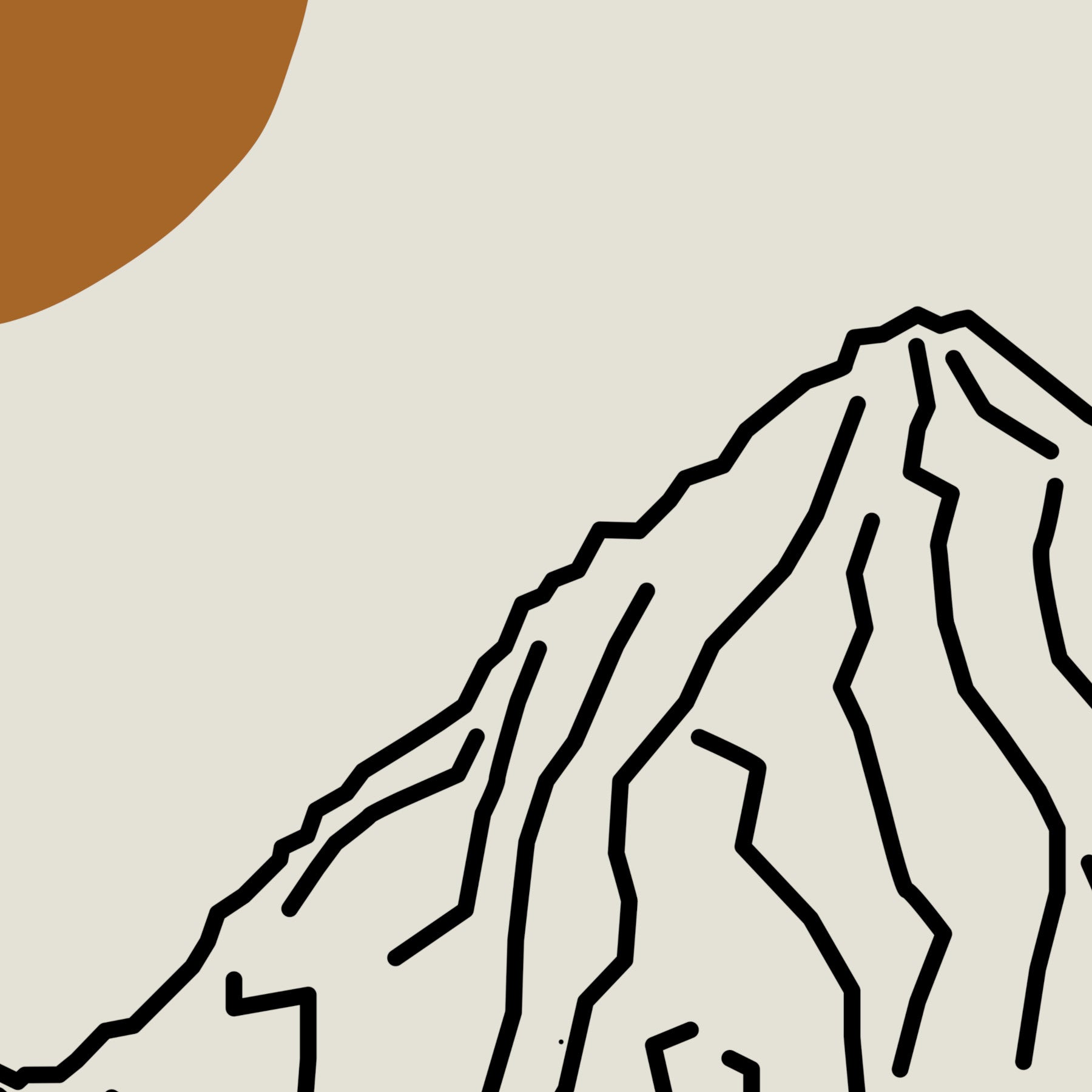 The Ultimate Peak: K2 Horizontal Line Art Poster