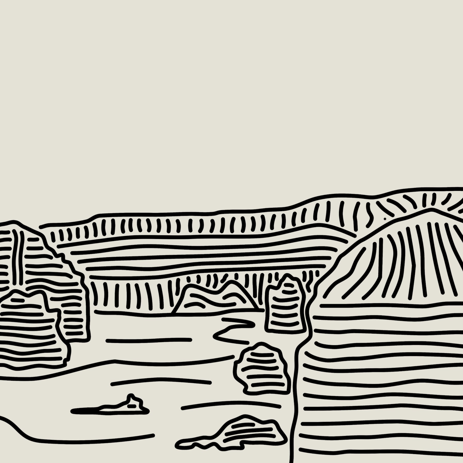 Lijntekening Poster: Een Stukje Great Ocean Road aan je Muur