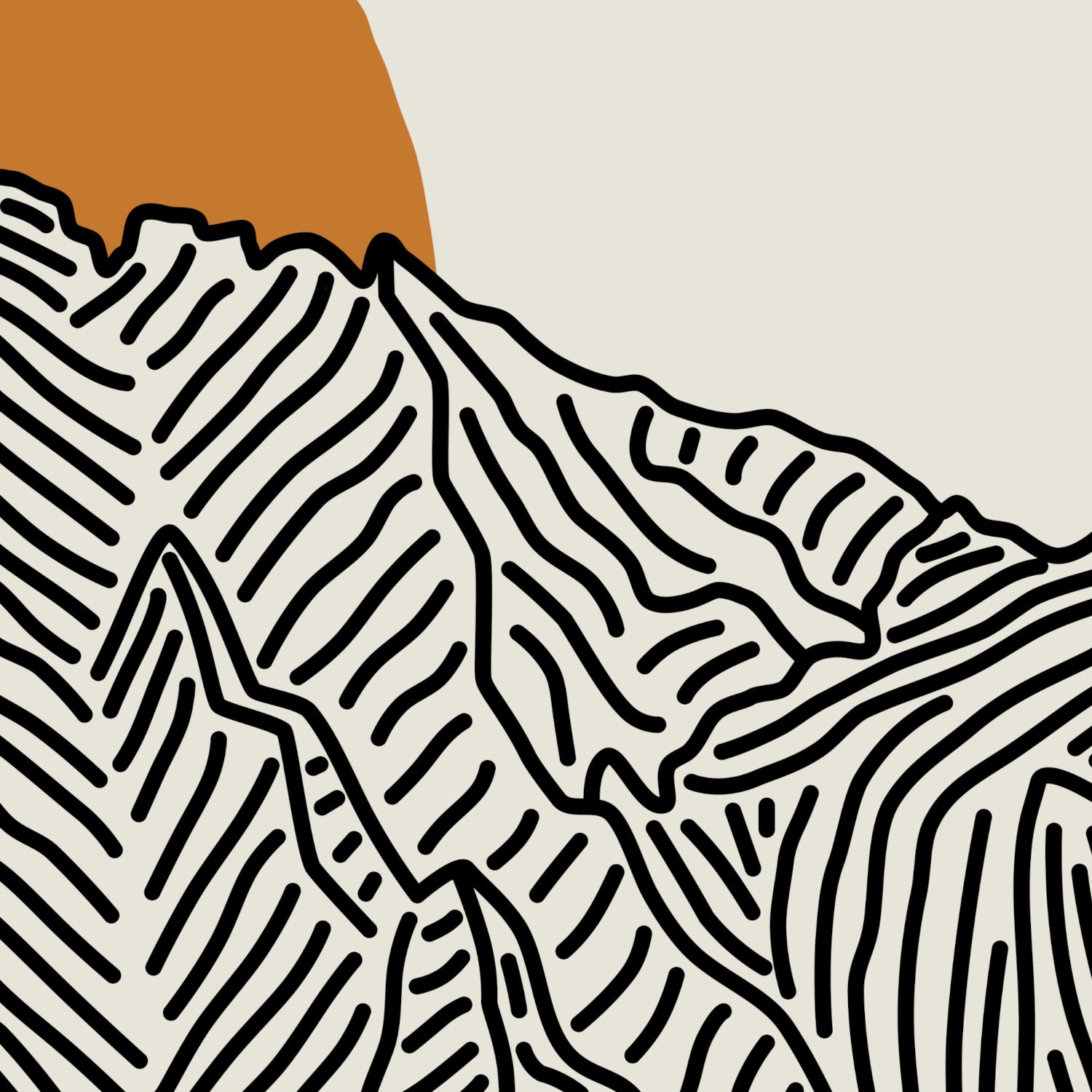 Kauai Hawaii Diptych Line Drawing Poster