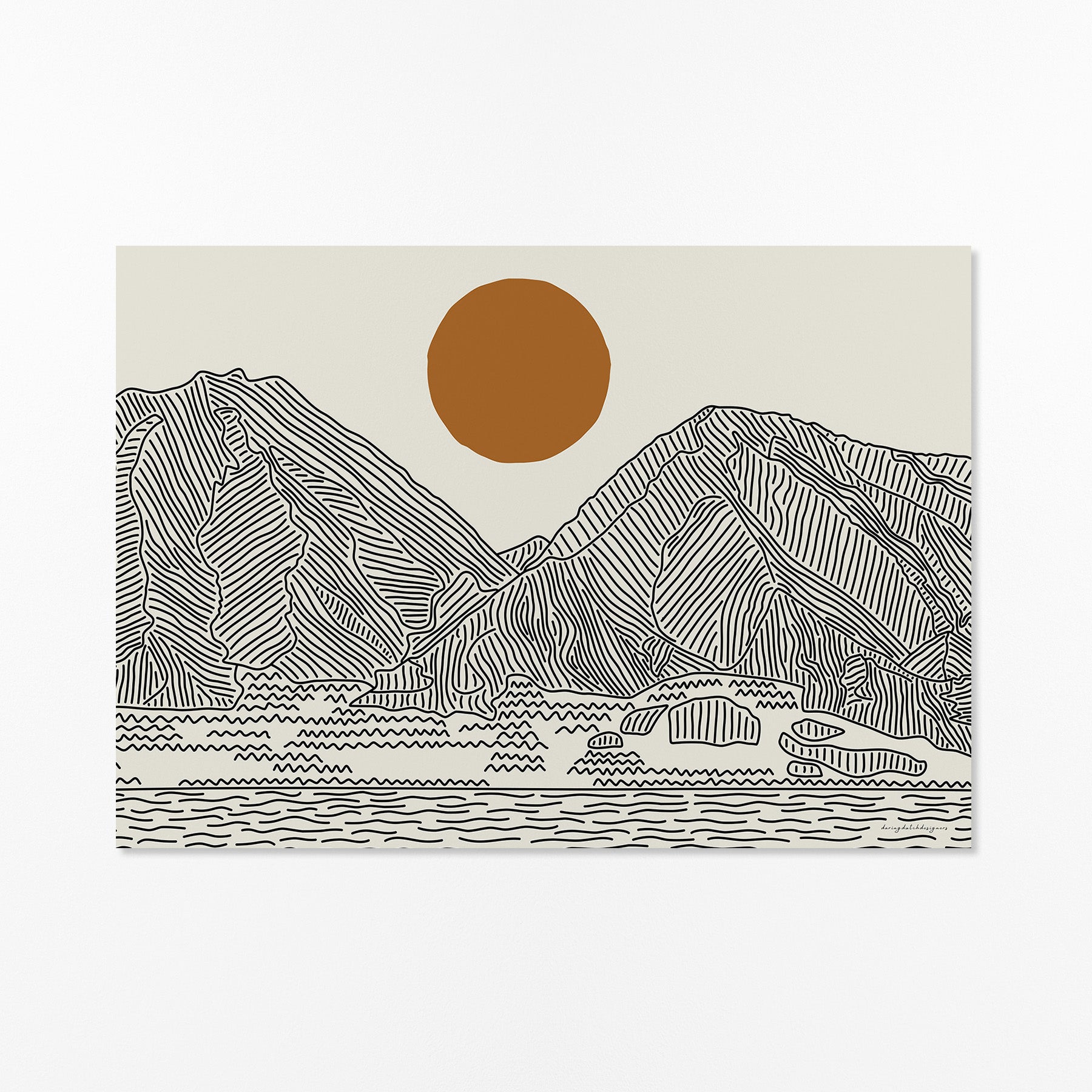 Back to Adventure: Line Art Poster Maui, Hawaii