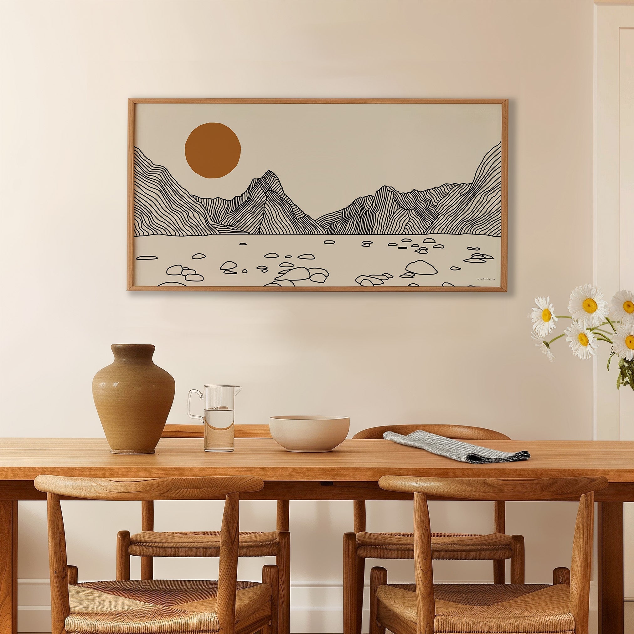 XXL poster in een minimalistisch Japandi Interieur