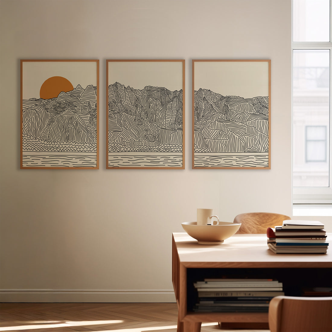 The Island Magic of Hawaii: Kauai Triptych Line Art Poster