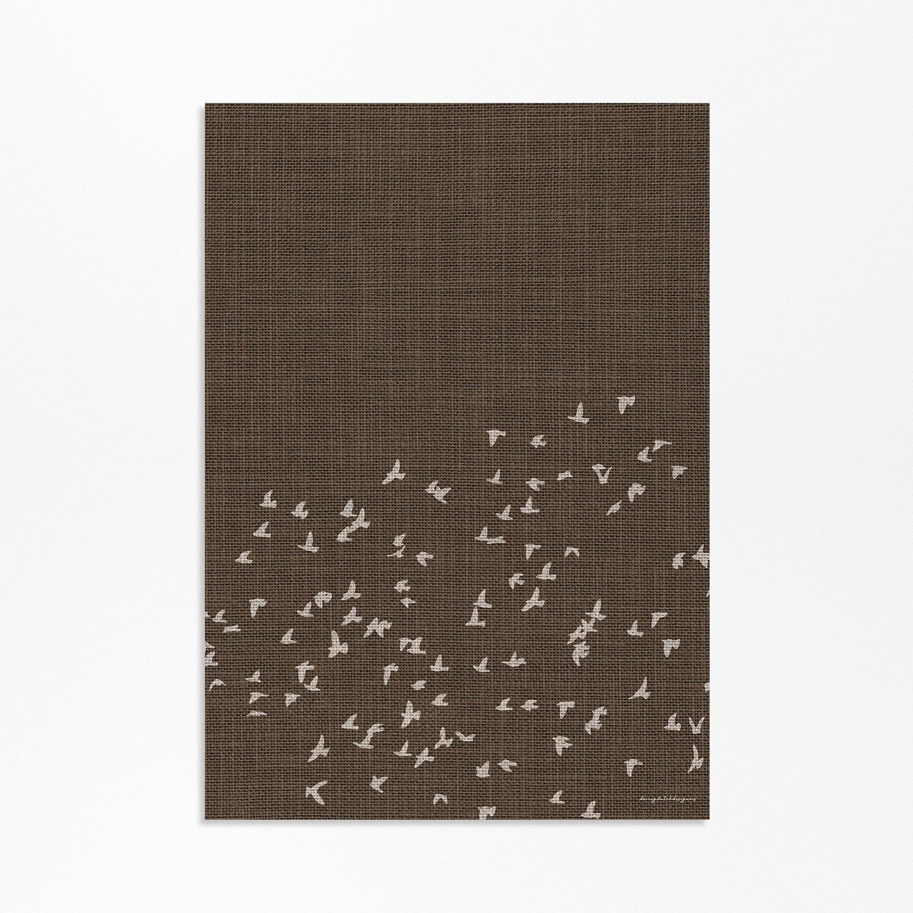 Zwerm Vogels Linnen Look Japandi Poster – Daring Dutch Designers