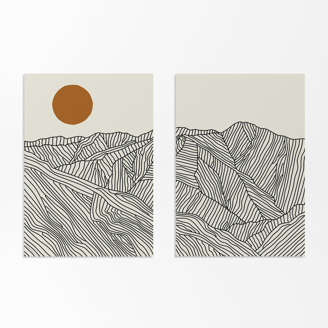 Two Views of the Southern Japanese Alps – Vertical Poster Set