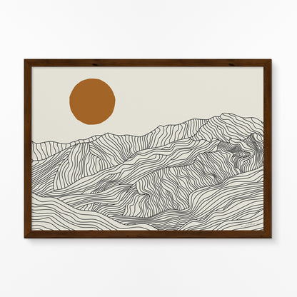 Horizontal Line Art Poster: The Japanese Alps at Home