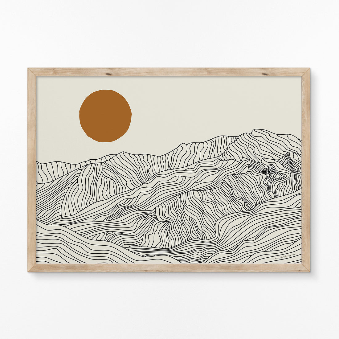 Horizontal Line Art Poster: The Japanese Alps at Home