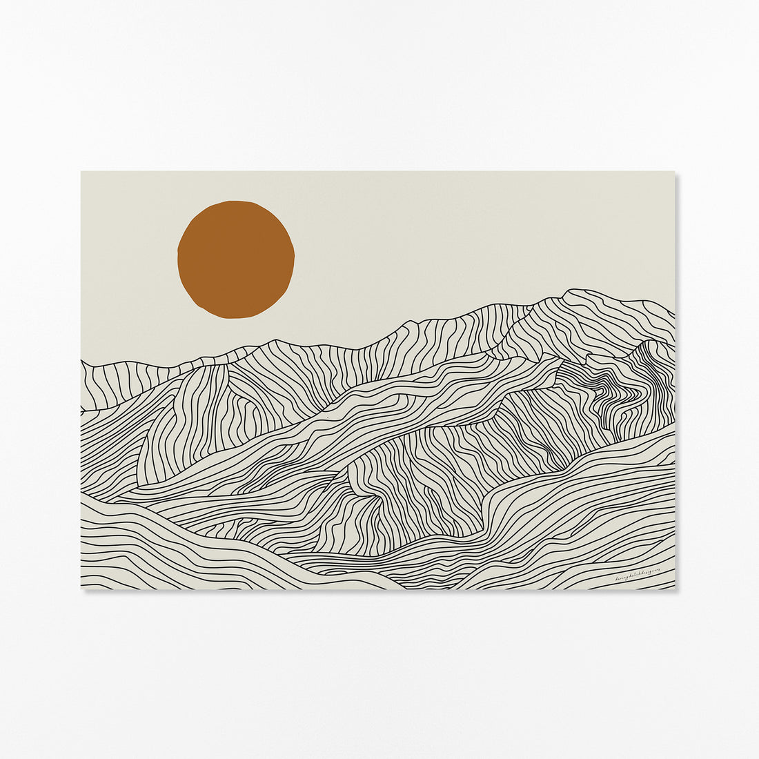 Horizontal Line Art Poster: The Japanese Alps at Home