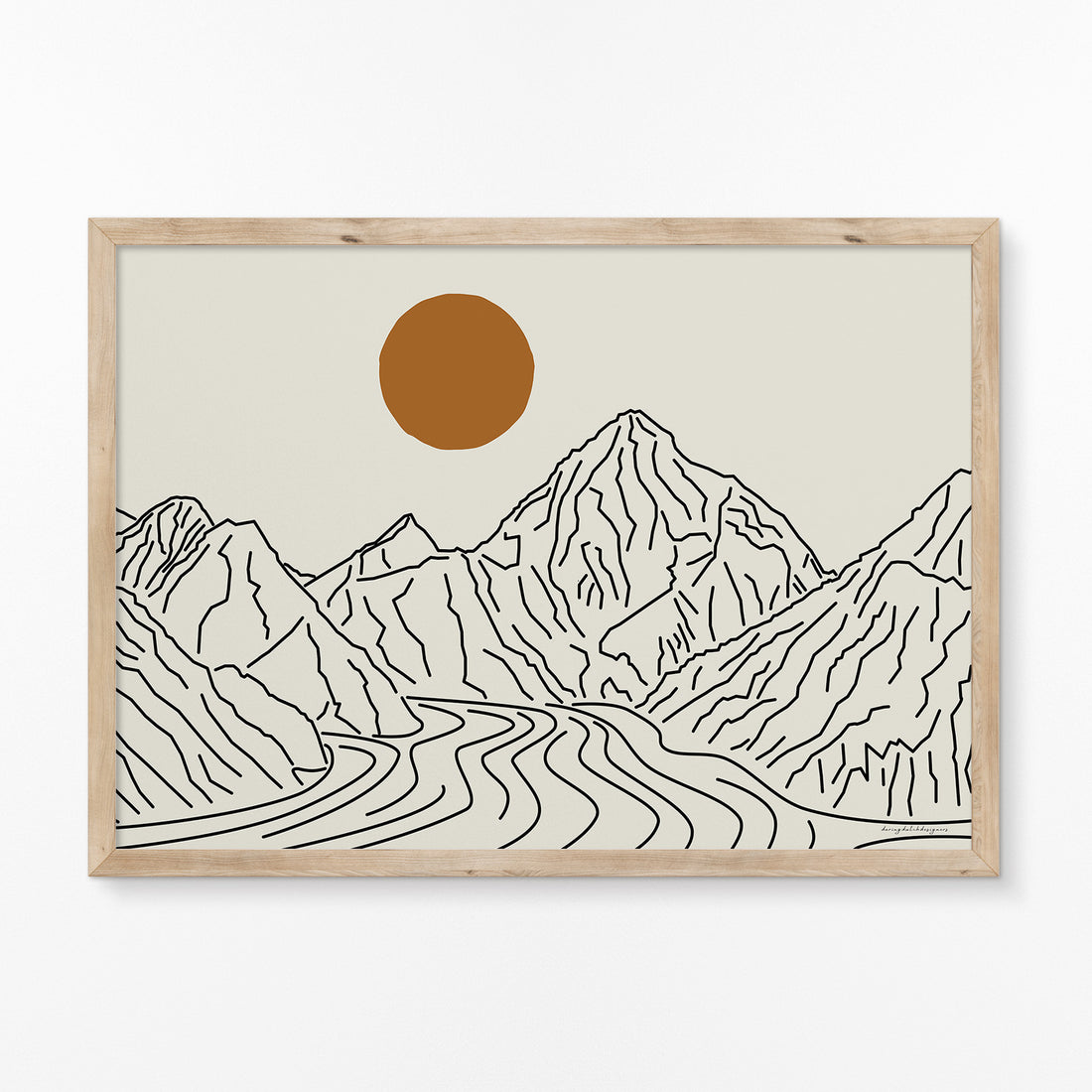 The Ultimate Peak: K2 Horizontal Line Art Poster