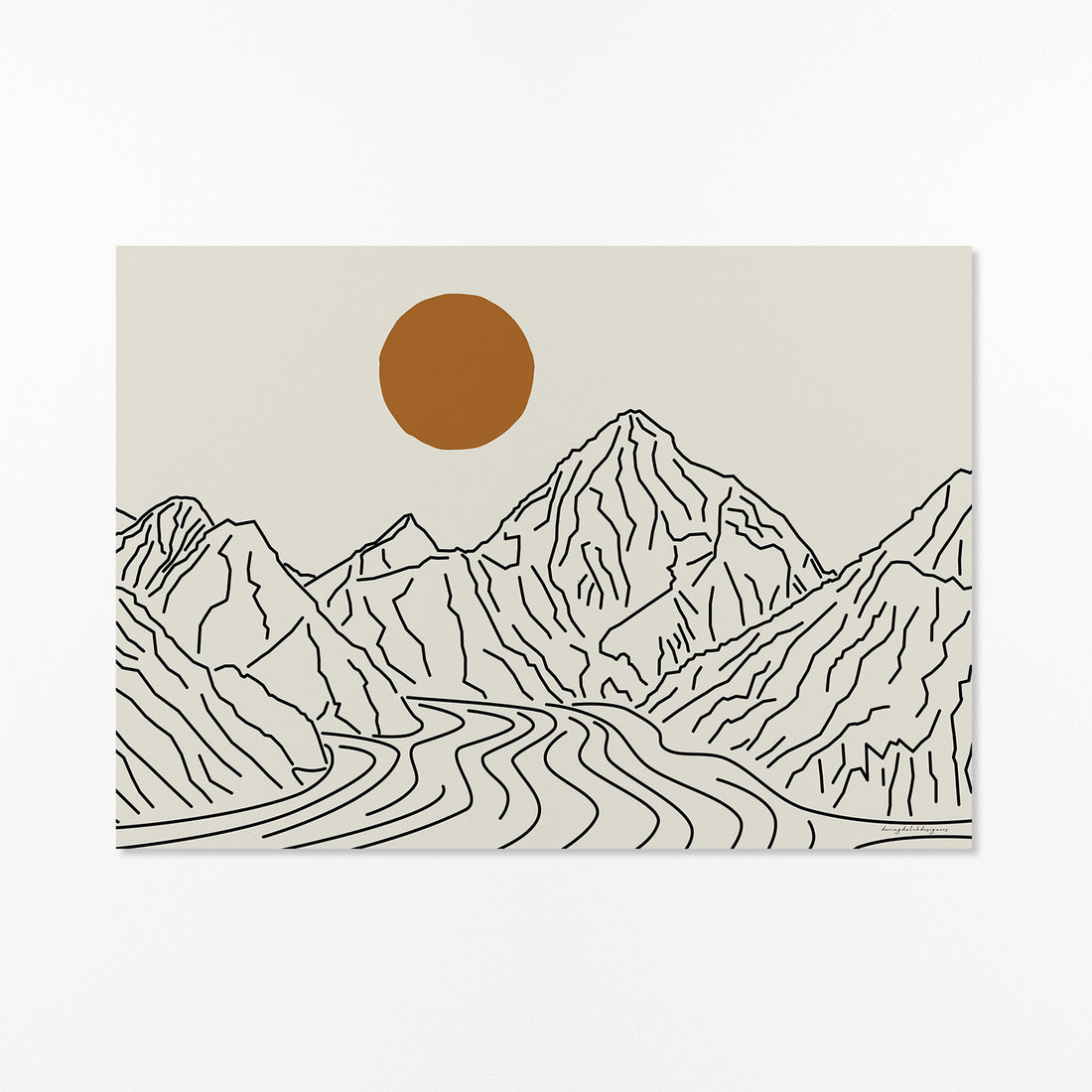 The Ultimate Peak: K2 Horizontal Line Art Poster