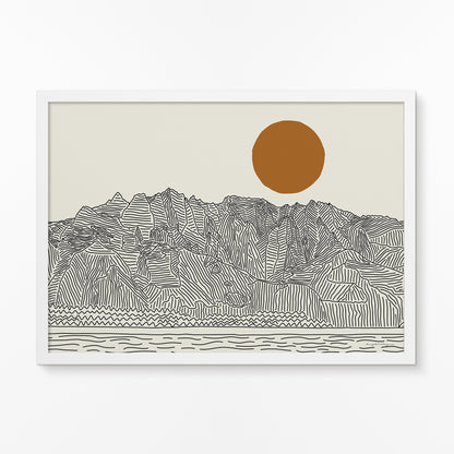 Kauai Hawaii Horizontal Line Art Poster