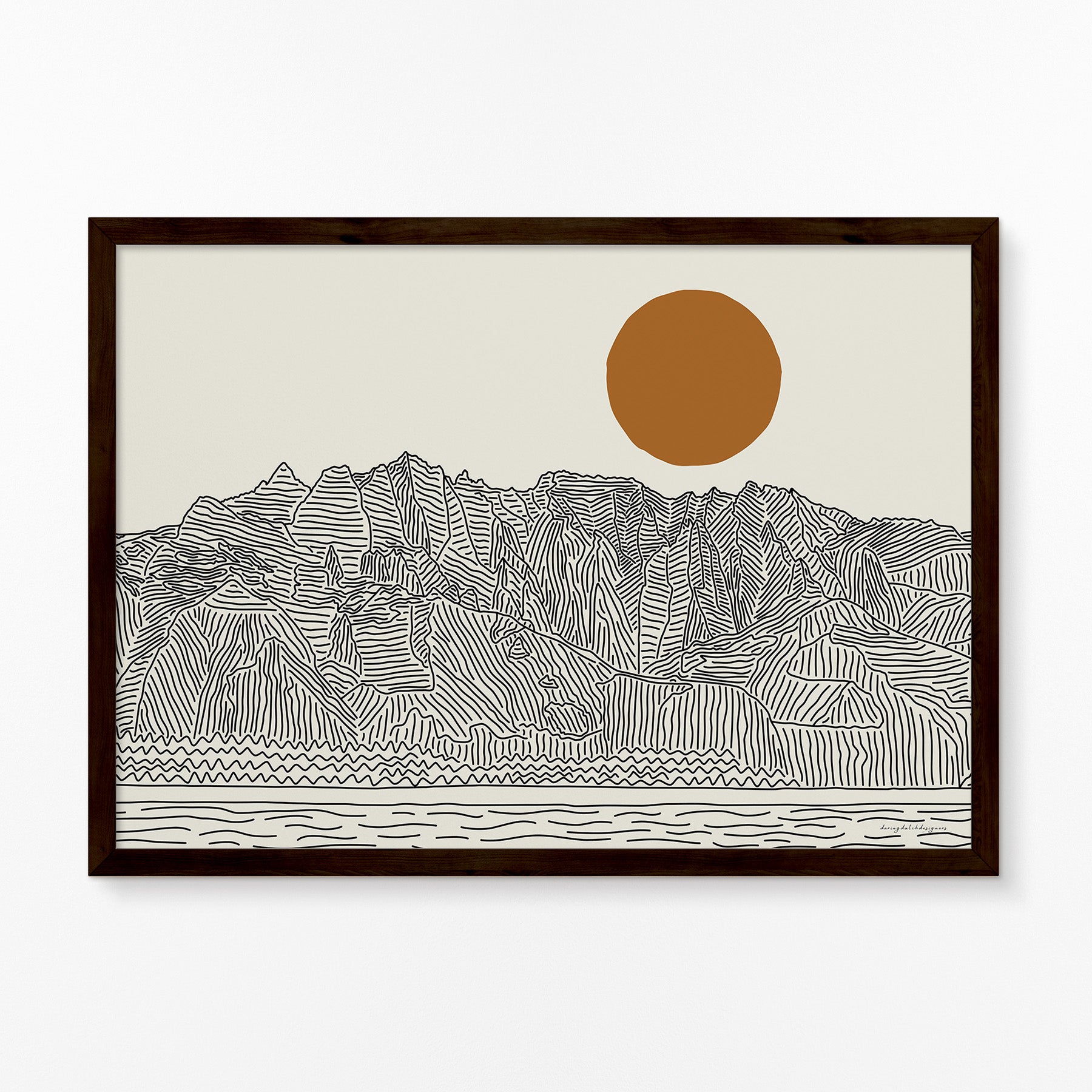 Kauai Hawaii Horizontal Line Art Poster