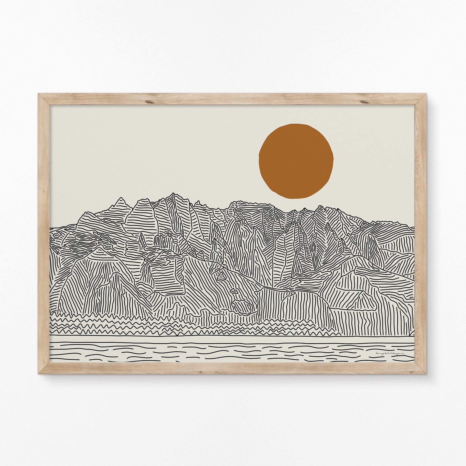 Kauai Hawaii Horizontal Line Art Poster