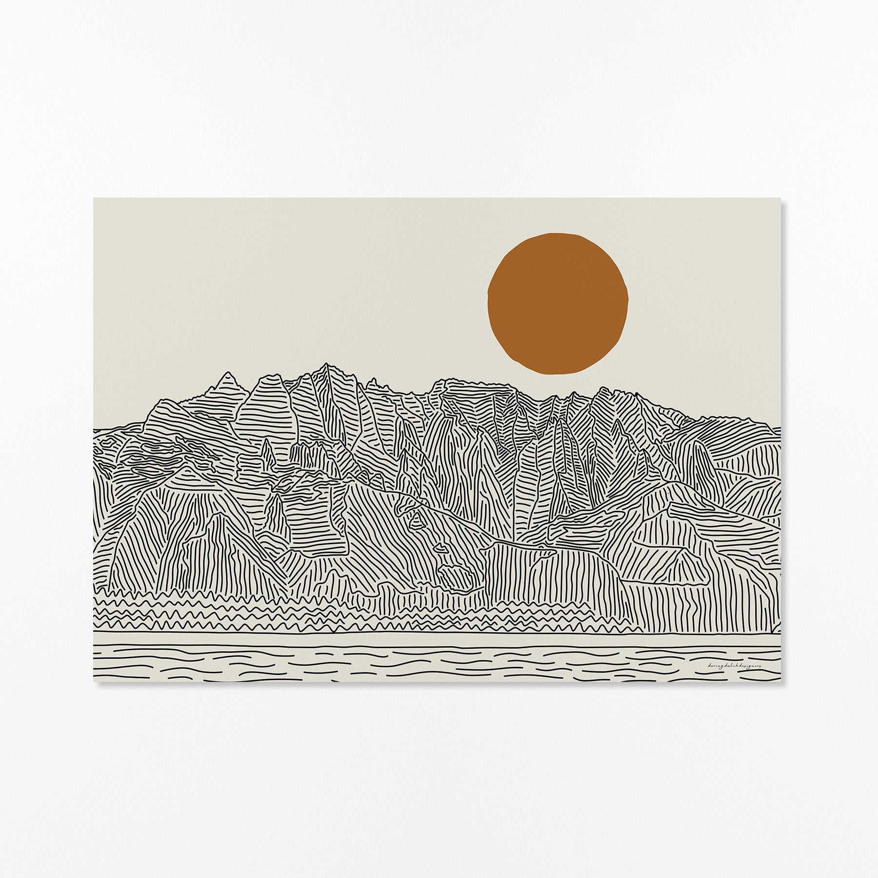 Kauai Hawaii Horizontal Line Art Poster