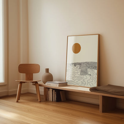 Lijntekening Poster: Een Stukje Great Ocean Road aan je Muur