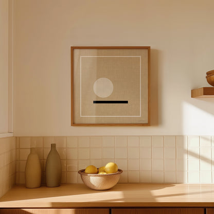 Moderne Abstracte Linnen Look Poster Cirkel