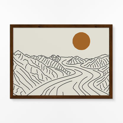 Breathtaking Views: Mount Logan Glacier Horizontal Line Art Poster