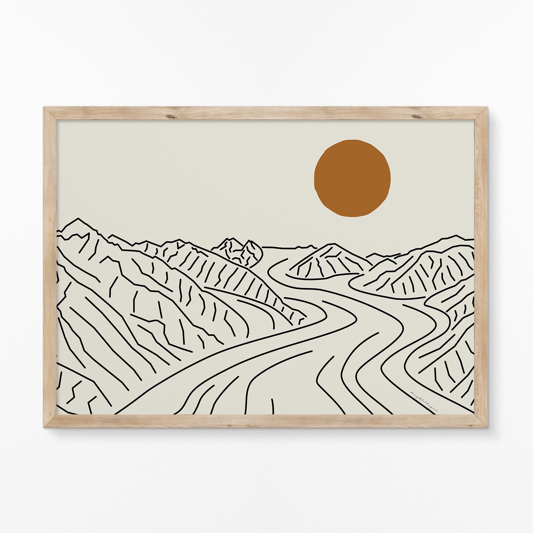 Breathtaking Views: Mount Logan Glacier Horizontal Line Art Poster