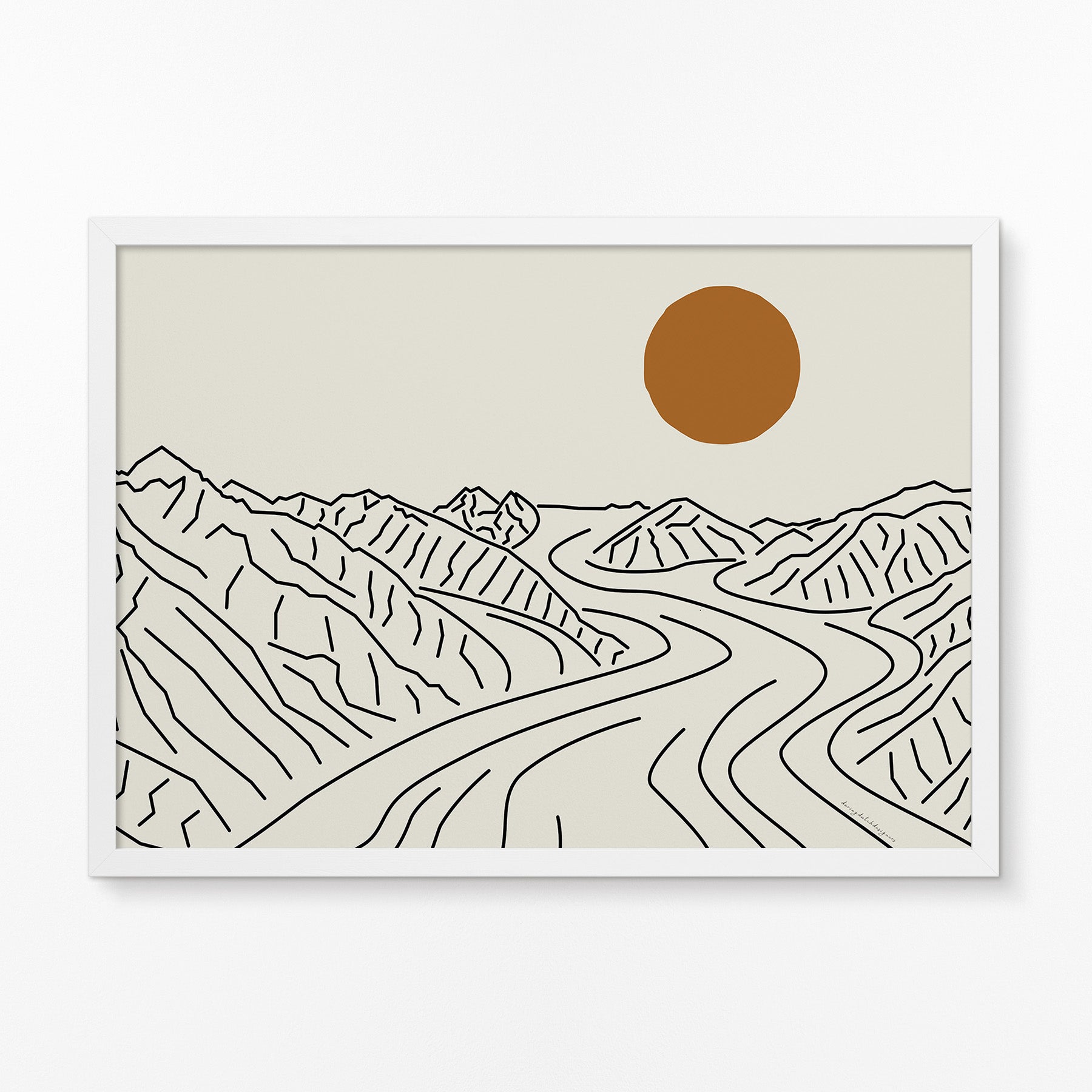 Breathtaking Views: Mount Logan Glacier Horizontal Line Art Poster