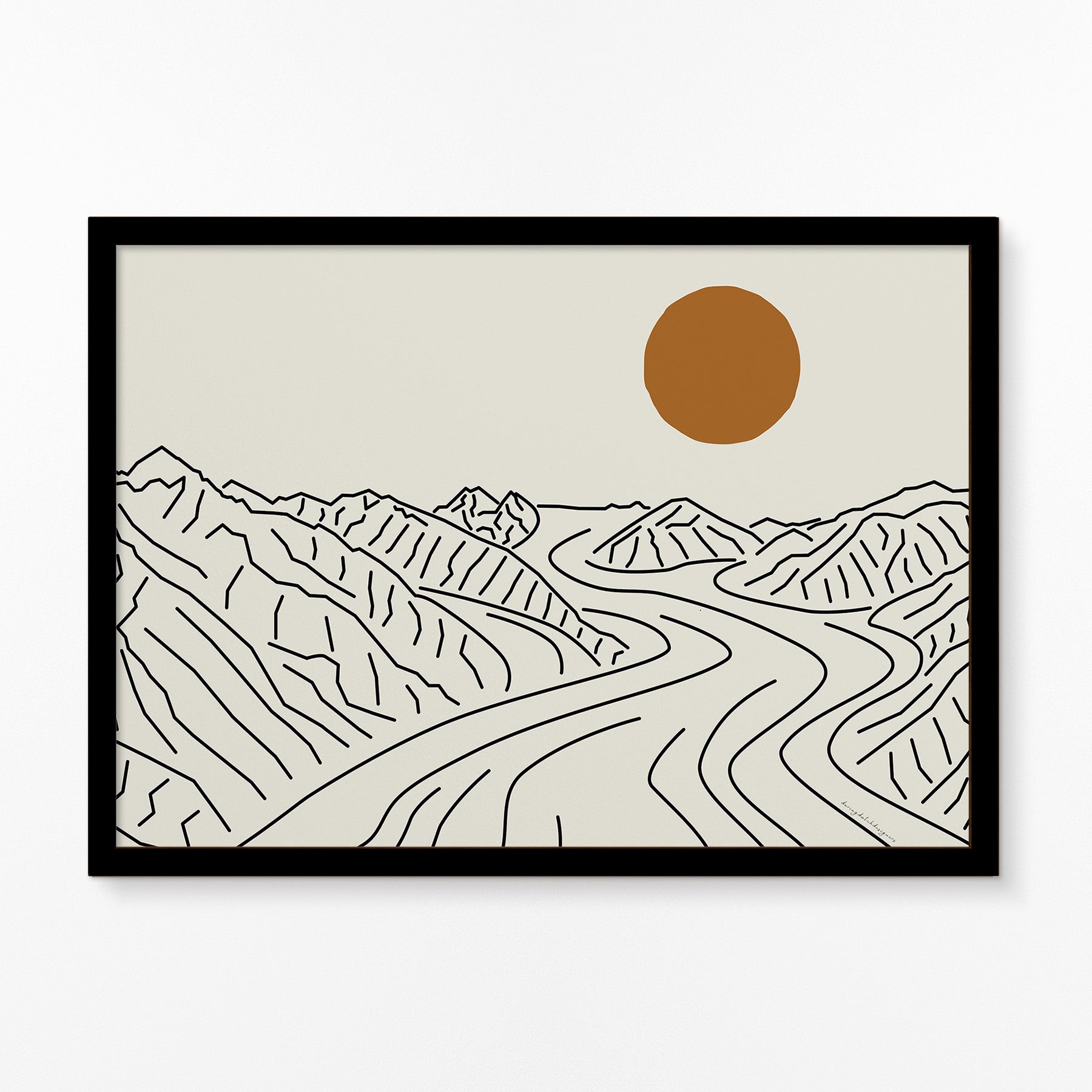 Breathtaking Views: Mount Logan Glacier Horizontal Line Art Poster