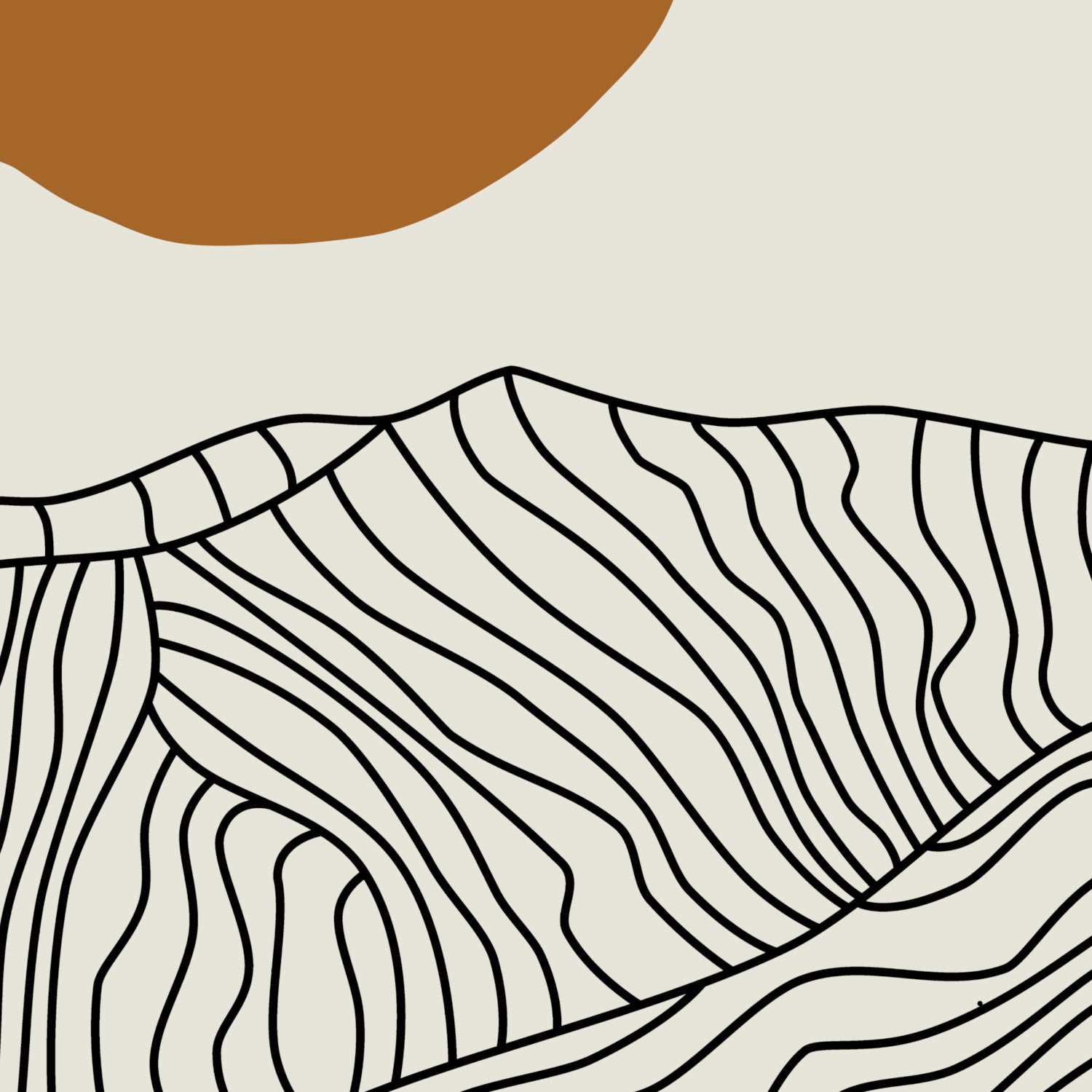 Line Art Japanese Alps: Diptych Poster