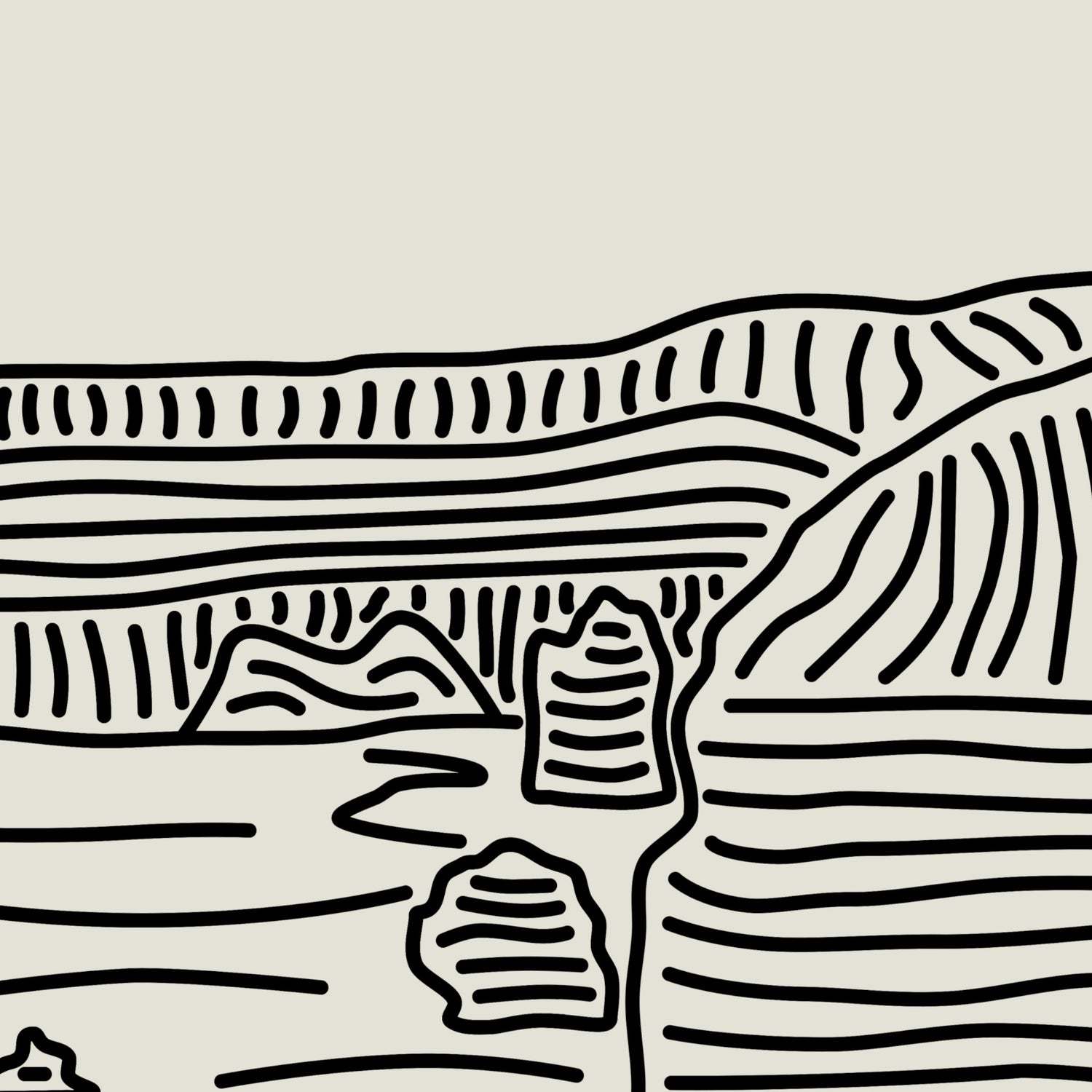 Diptych Line Art Poster: Twelve Apostles, Australia