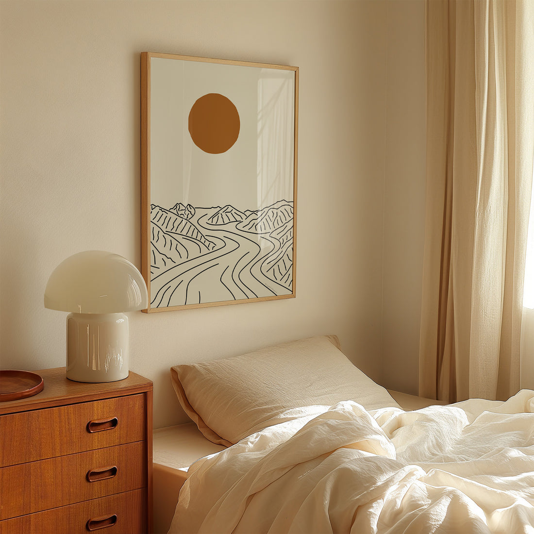 Natuur Poster: Lijntekening Mount Logan Gletsjer Canada