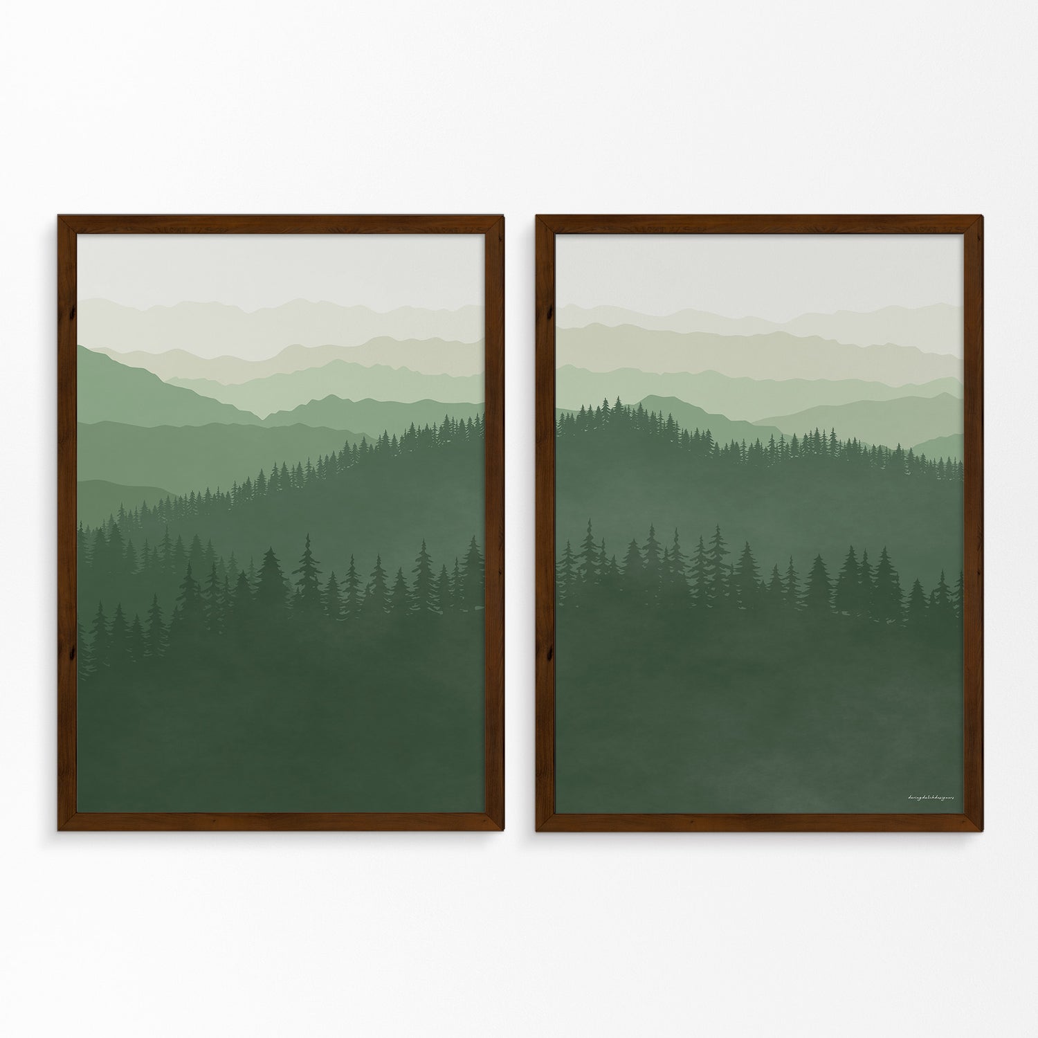 Misty Mountains Diptych Poster – Smoky Mountains