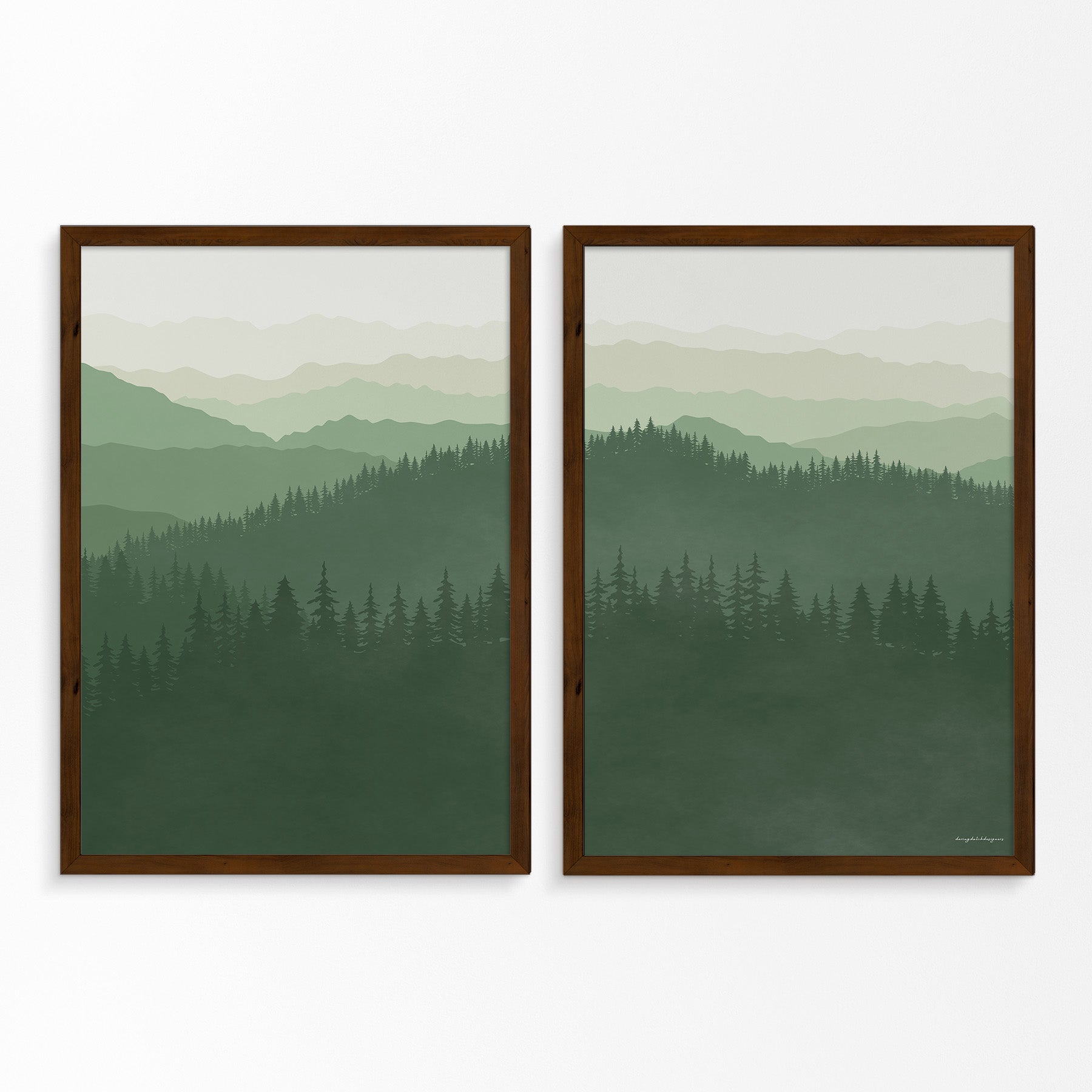 Misty Mountains Diptych Poster – Smoky Mountains