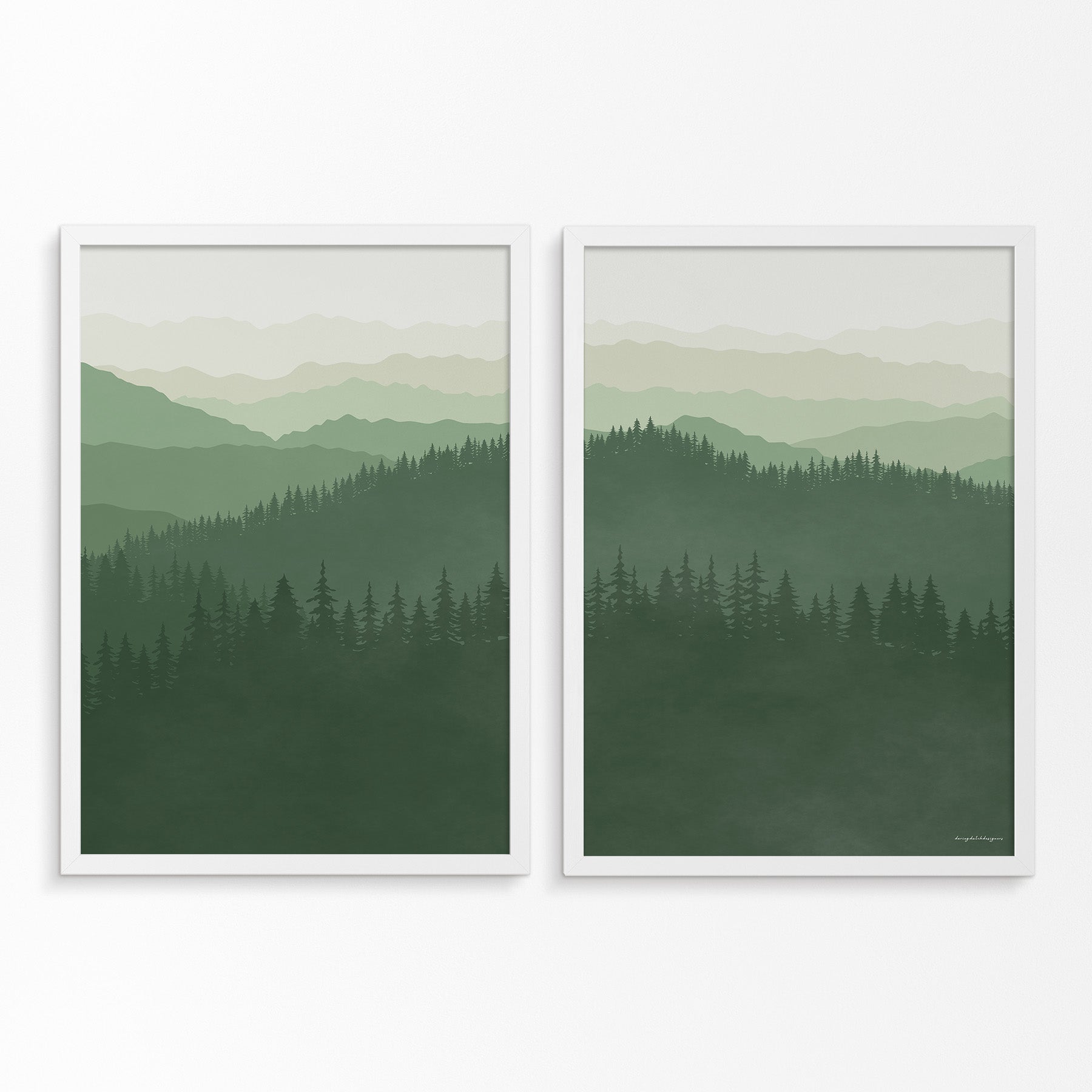 Misty Mountains Diptych Poster – Smoky Mountains